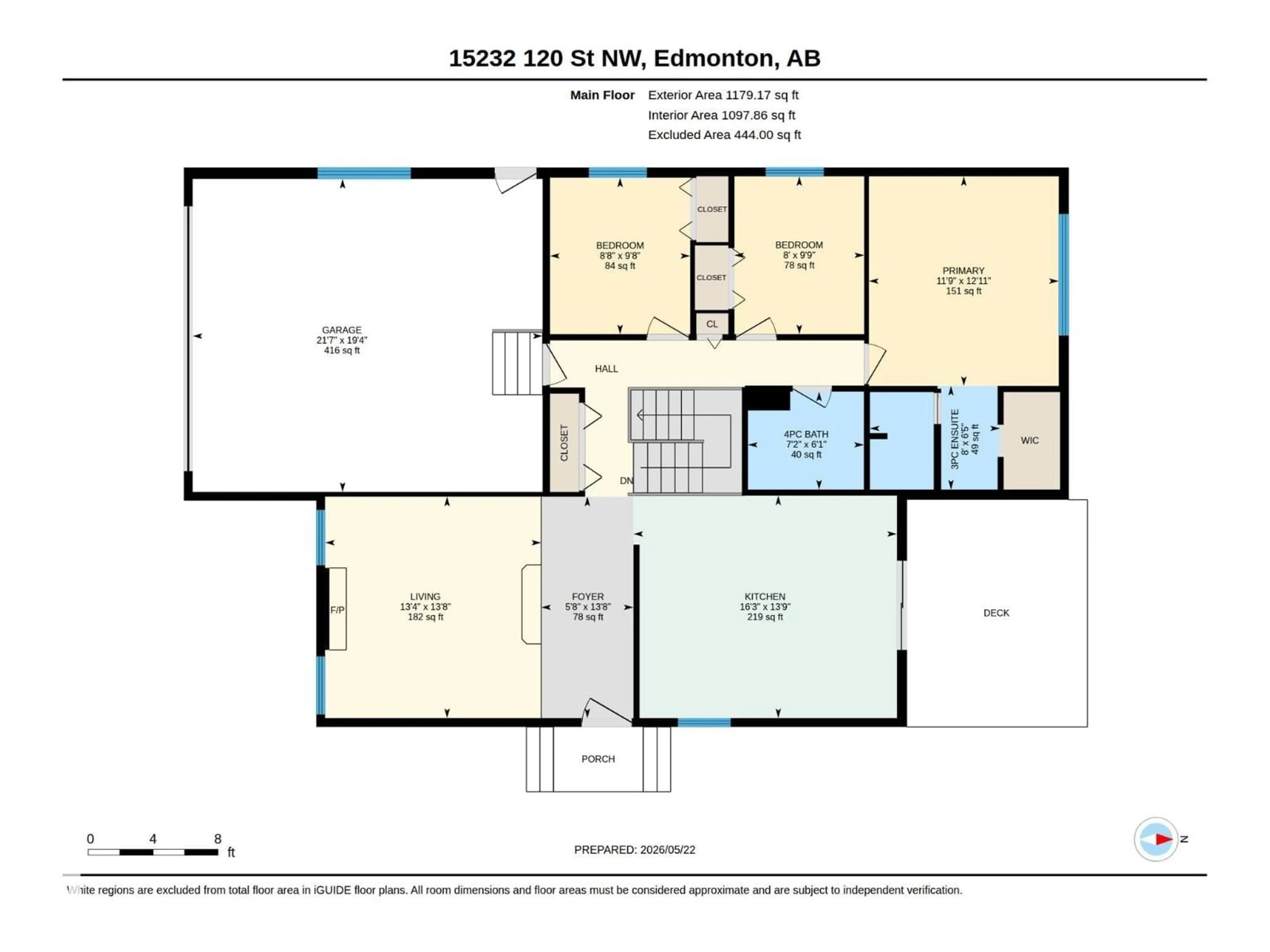 Floor plan for 15232 120 NW, Edmonton Alberta T5X1N9