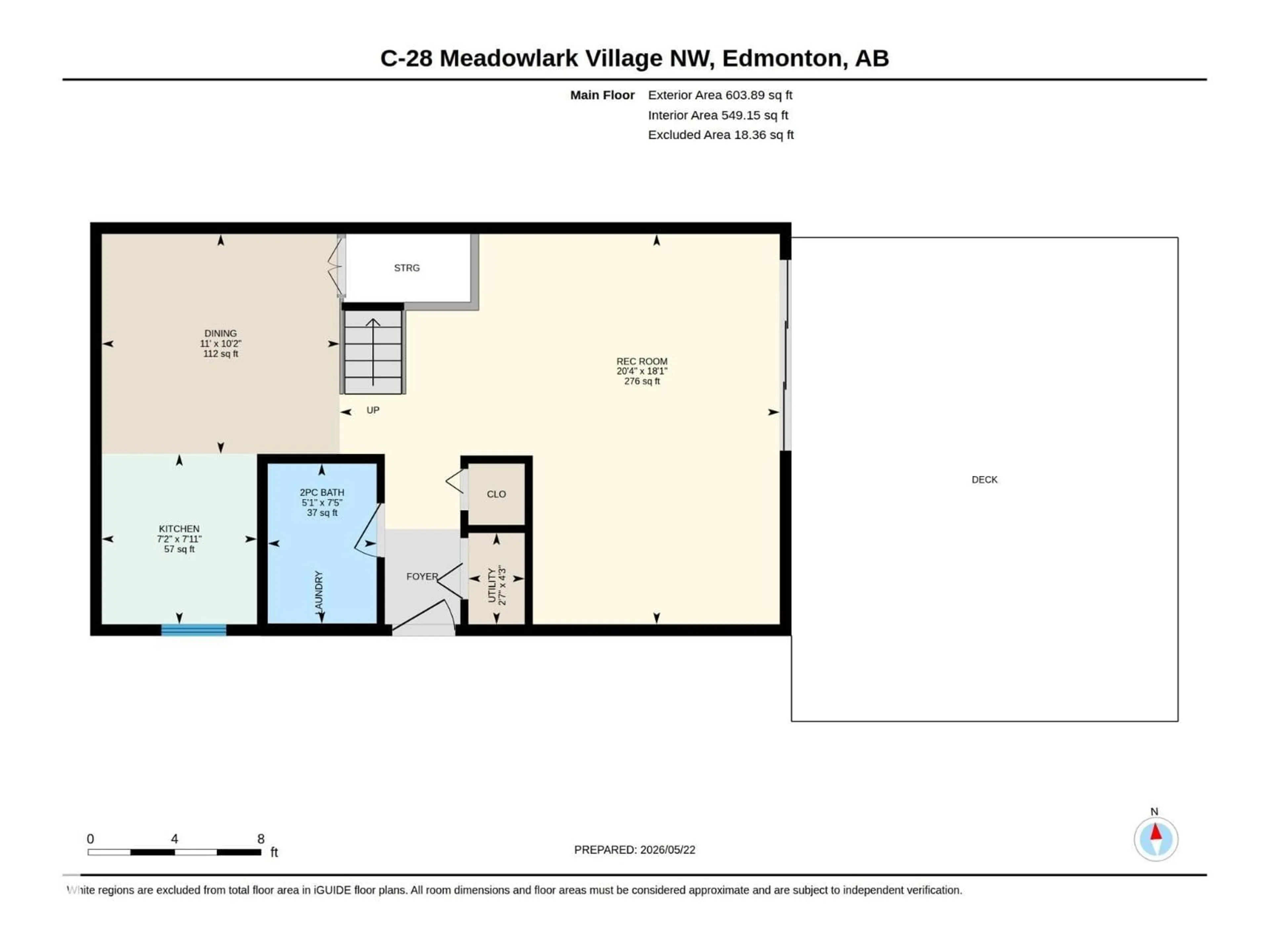 Floor plan for 28C MEADOWLARK VILLAGE, Edmonton Alberta T5R5X4