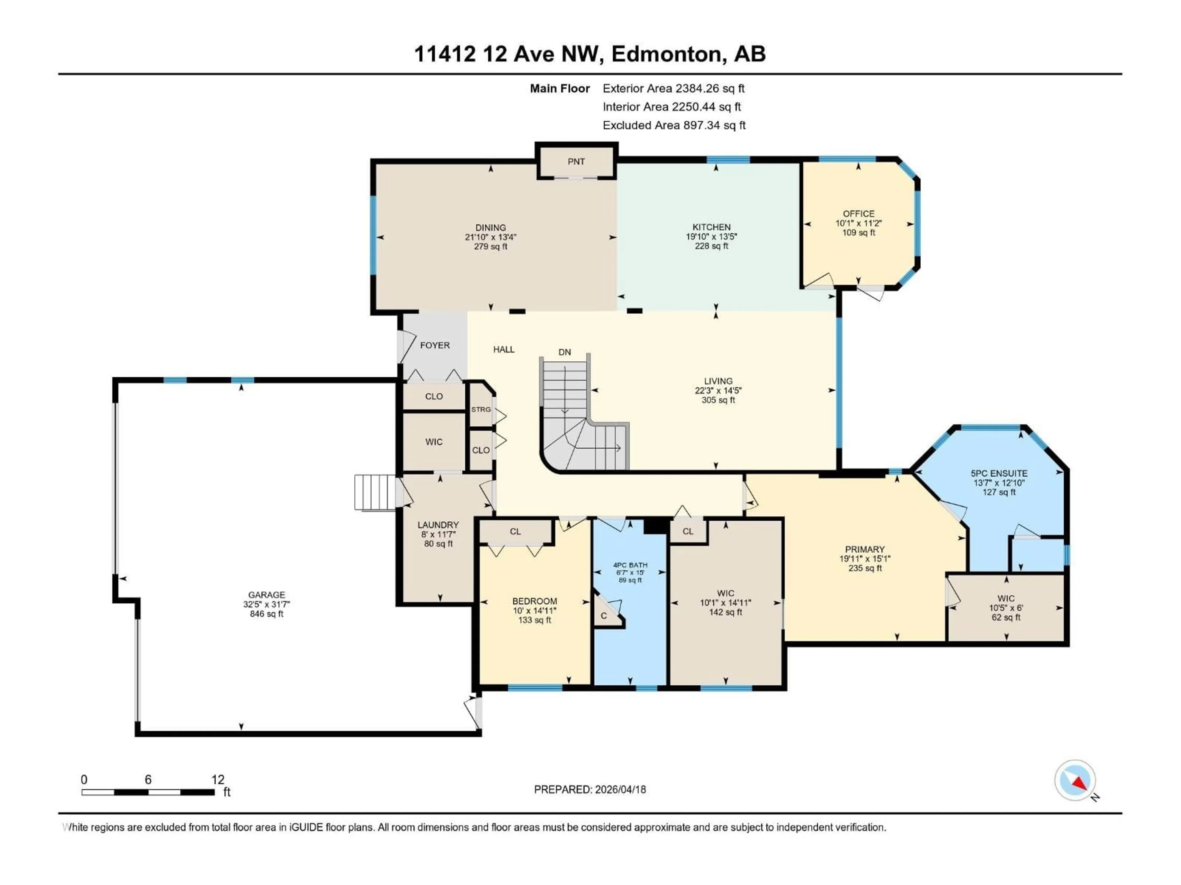 Floor plan for 11412 12 AV, Edmonton Alberta T6J6W8