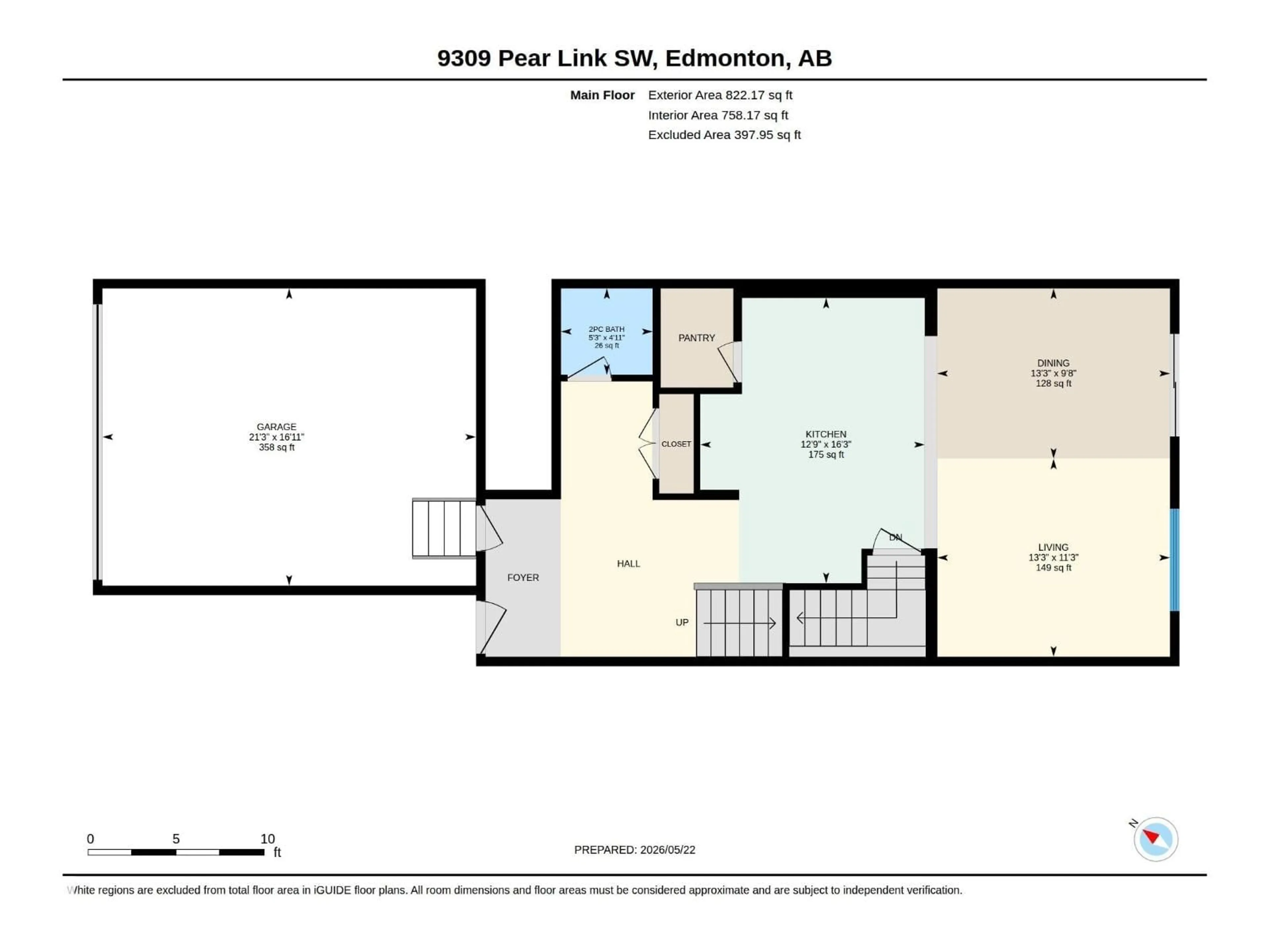 Floor plan for SW - 9309 PEAR LINK LI, Edmonton Alberta T6X2N8