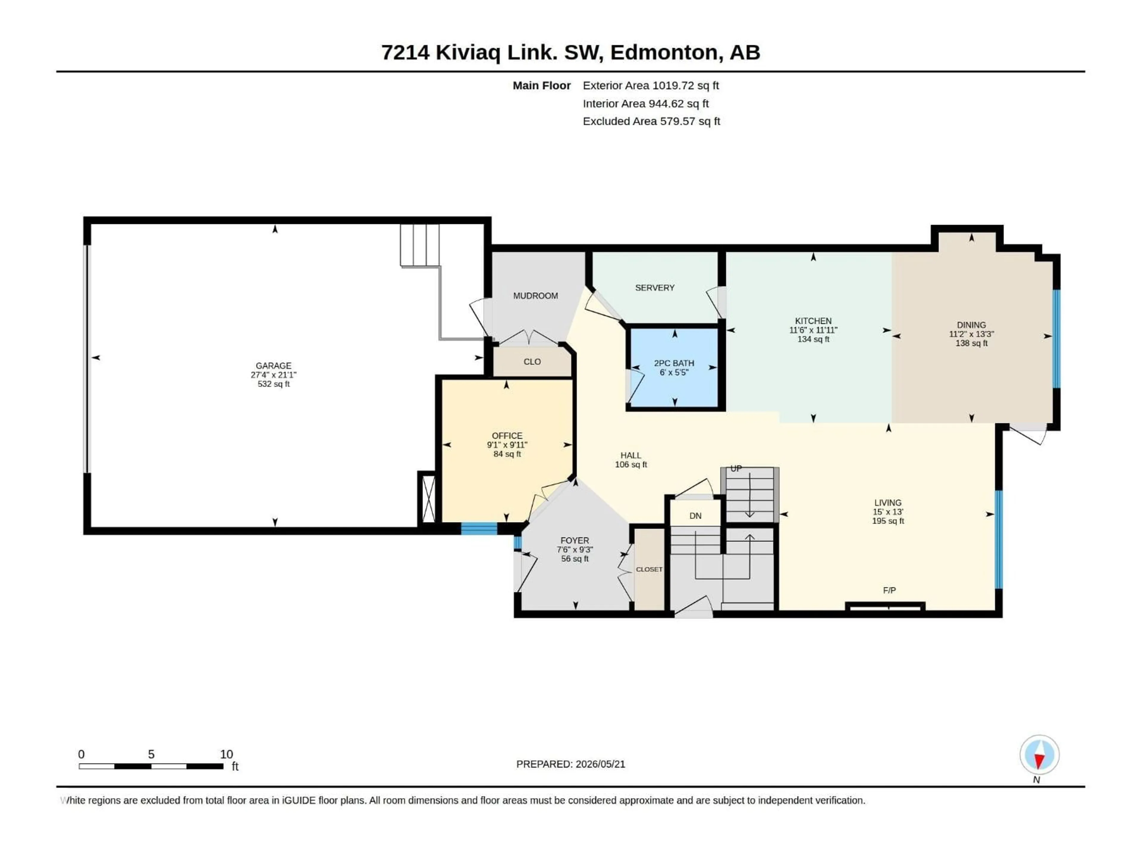 Floor plan for SW - 7214 KIVIAQ LI, Edmonton Alberta T6W5R3