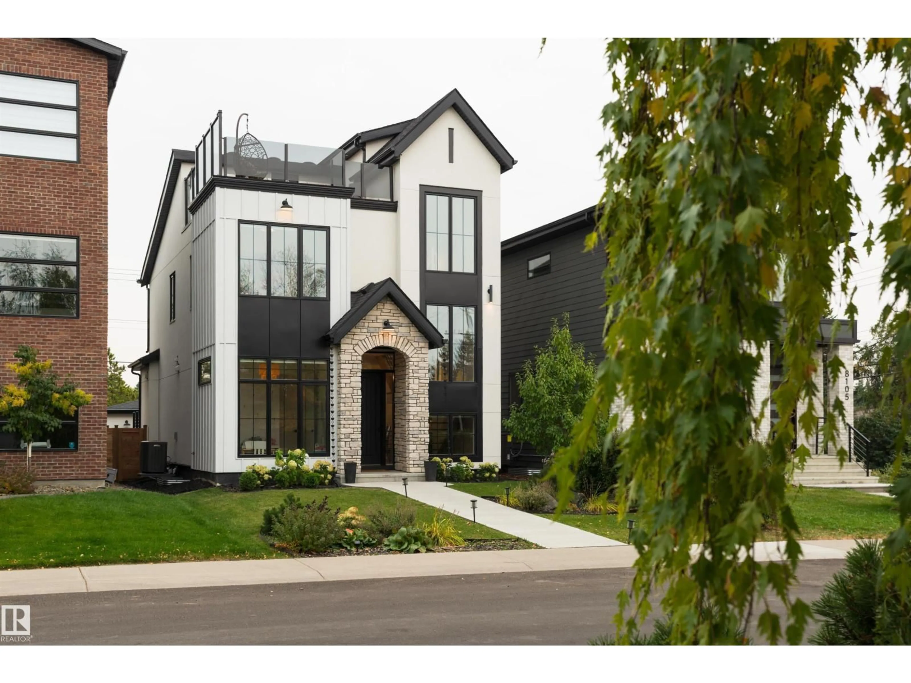 Home with brick exterior material, street for 8107 144 ST, Edmonton Alberta T5R0R3
