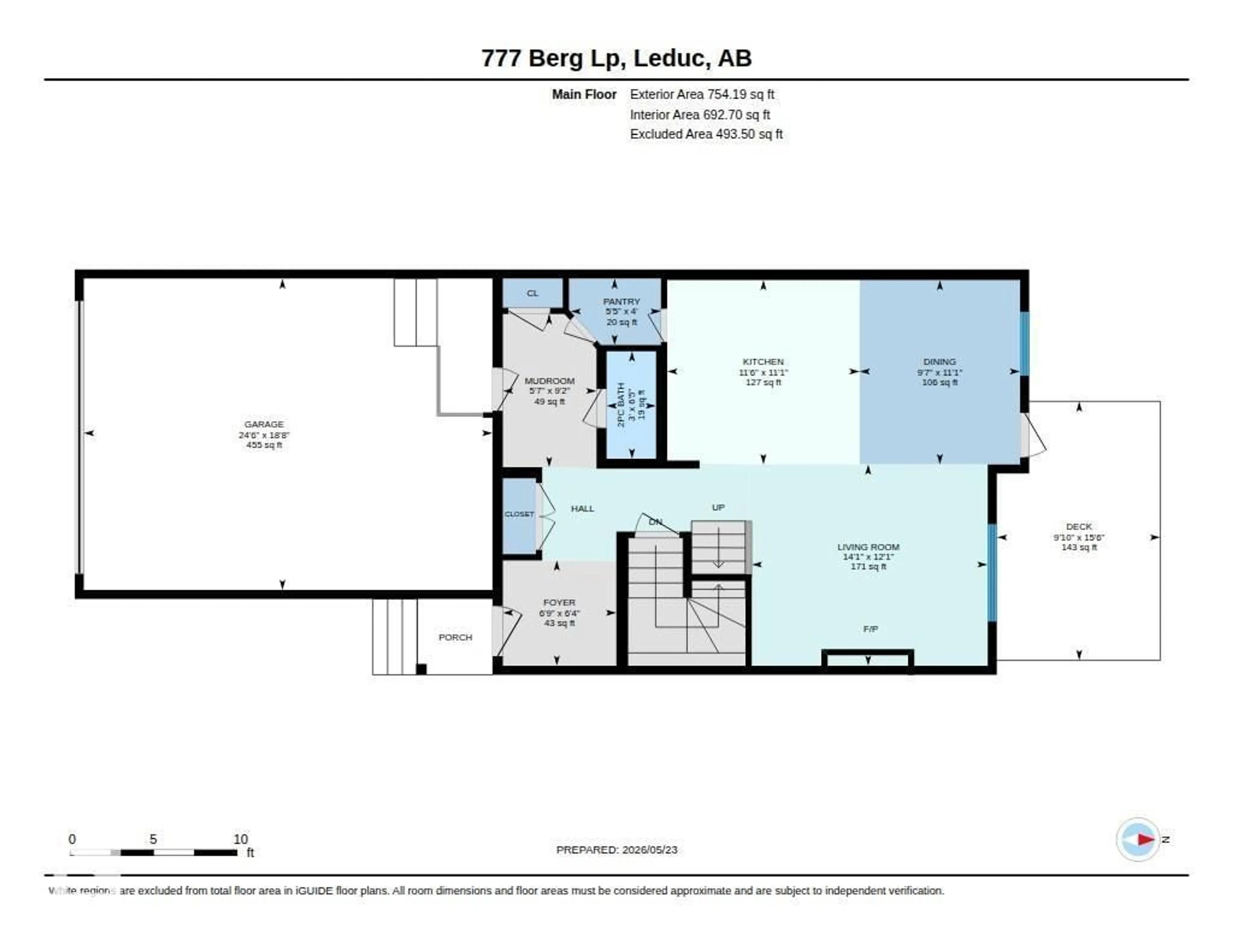 Floor plan for 777 BERG LO, Leduc Alberta T9E1G8