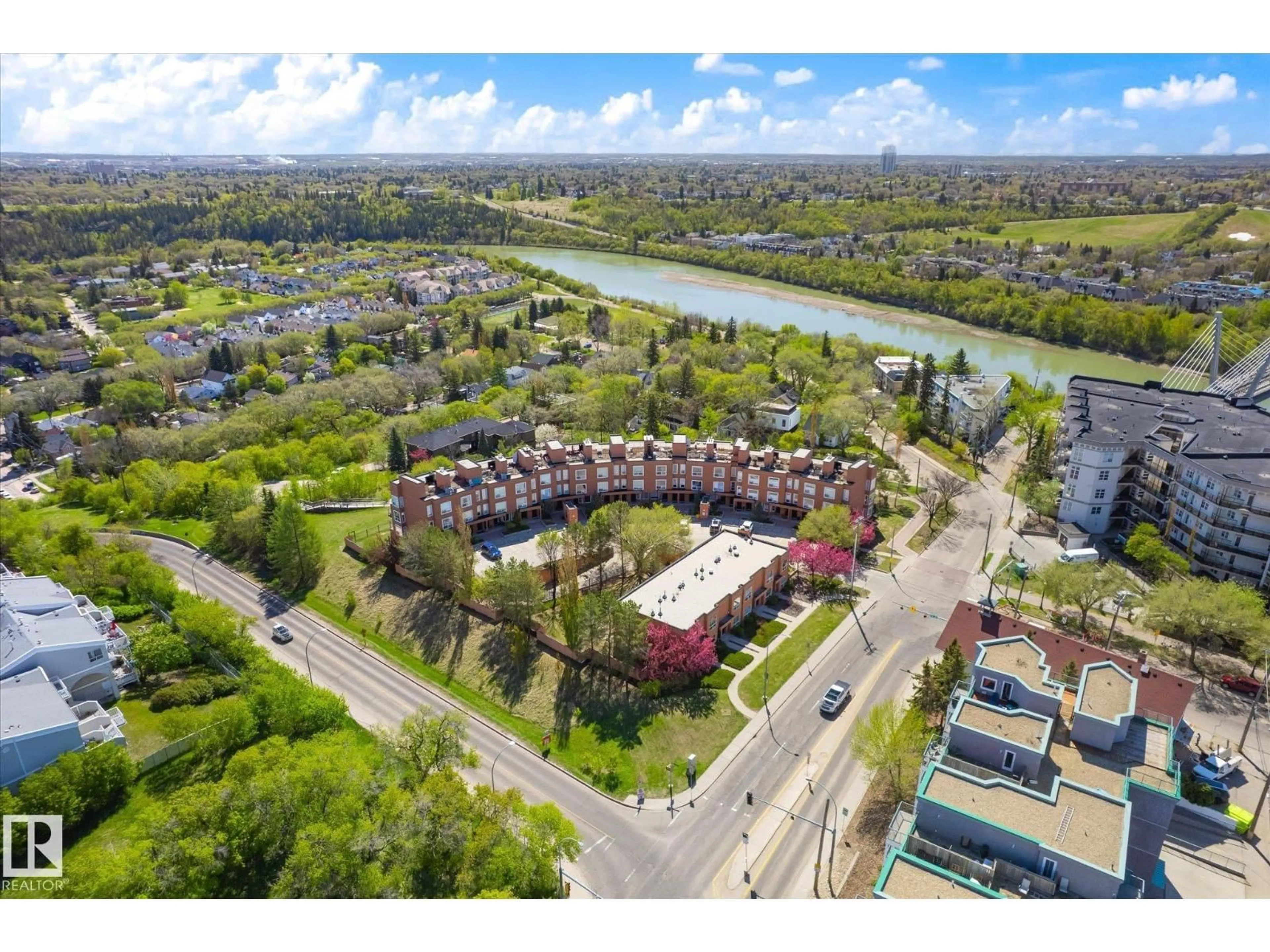 A pic from outside/outdoor area/front of a property/back of a property/a pic from drone, water/lake/river/ocean view for #108 - 10105 95 ST, Edmonton Alberta T5H4M4