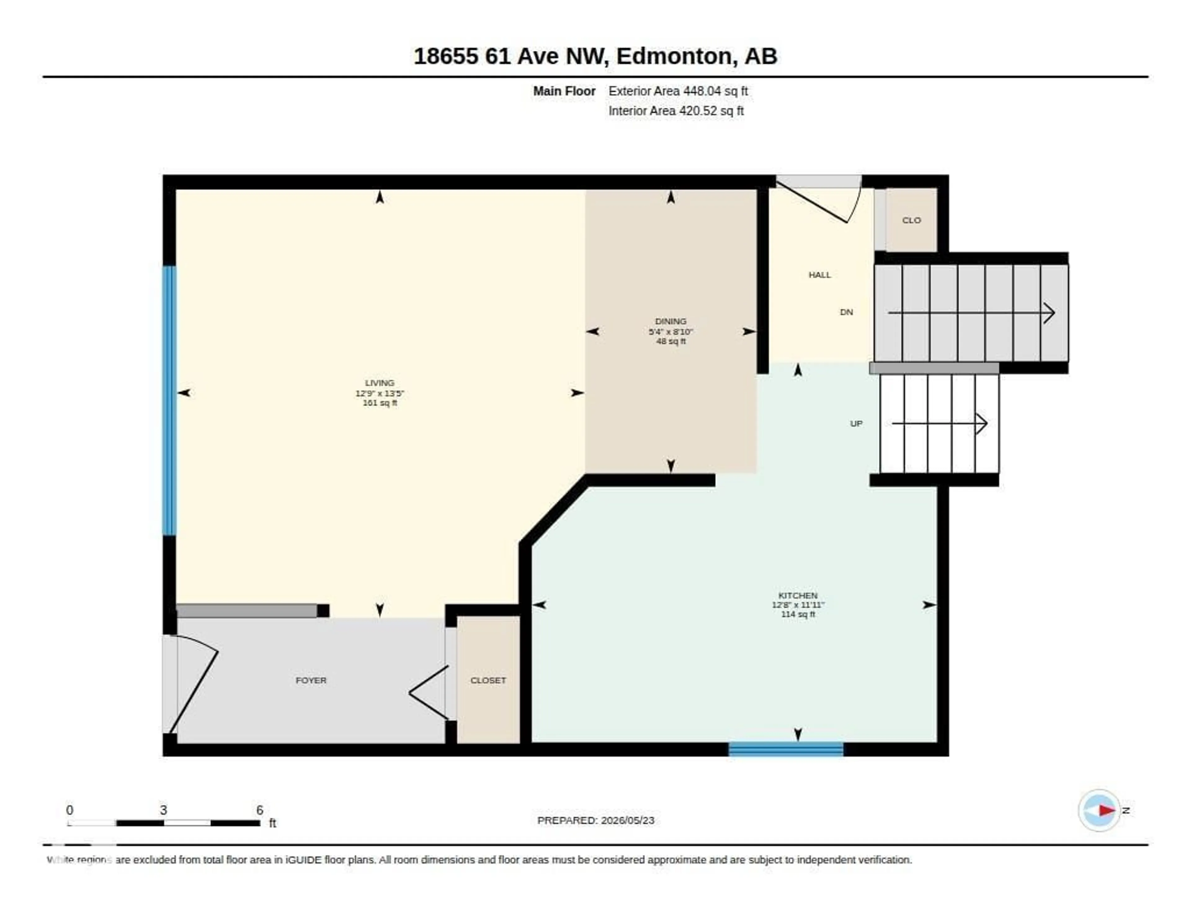 Floor plan for 18655 61 AV, Edmonton Alberta T6M2B3