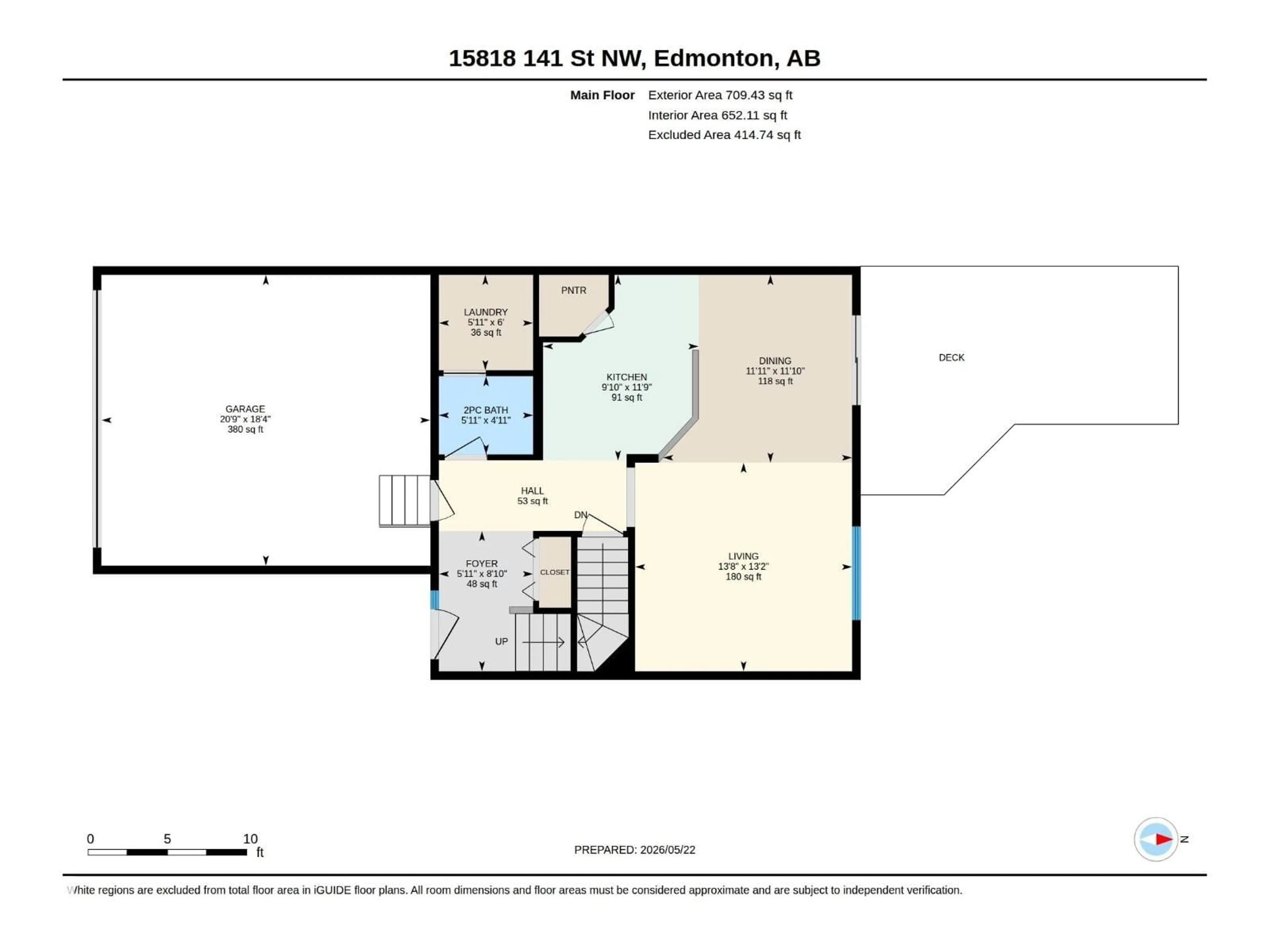 Floor plan for 15818 141 ST, Edmonton Alberta T6V1V7