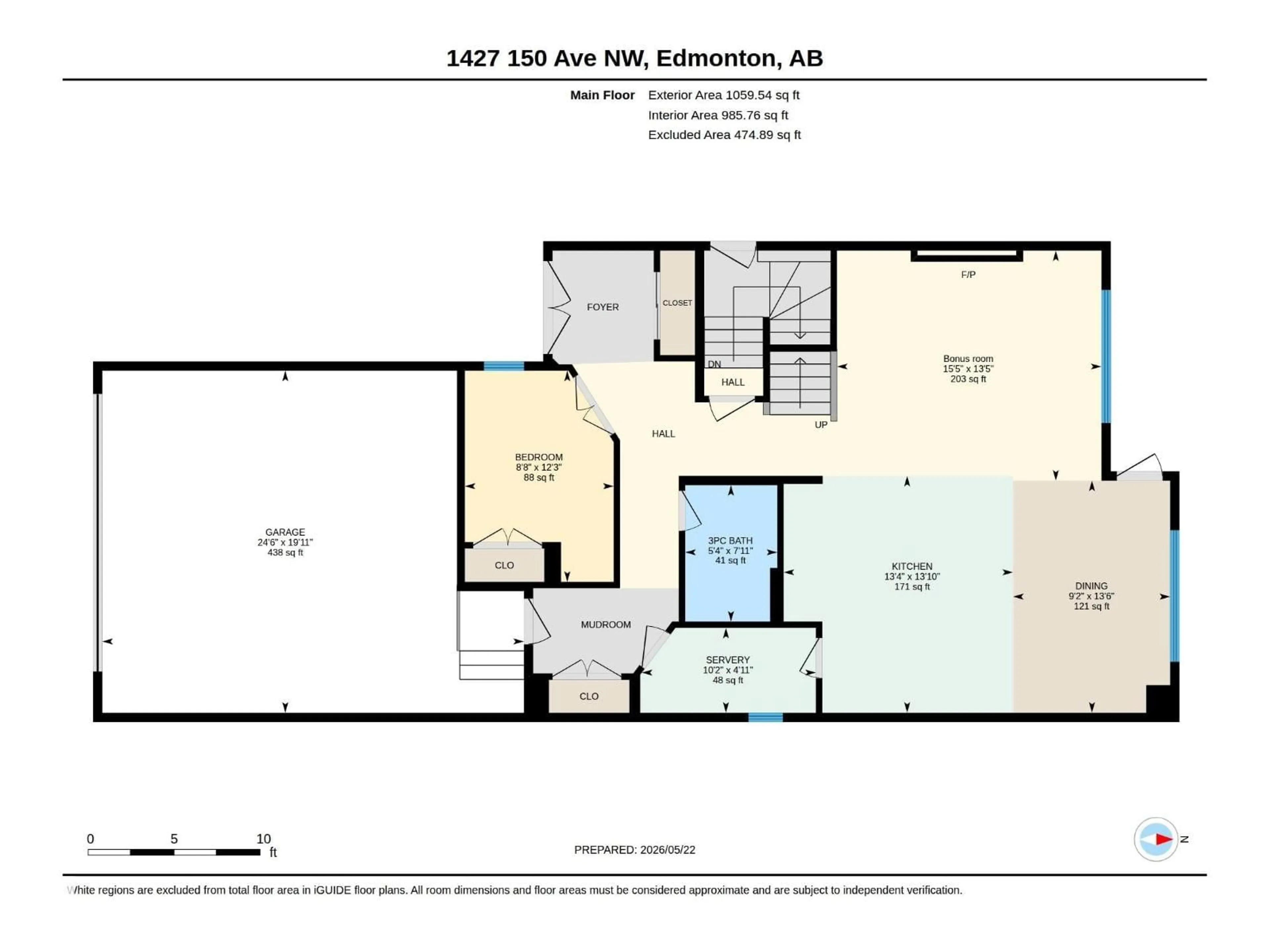 Floor plan for 1427 150 AV, Edmonton Alberta T5Y3R5