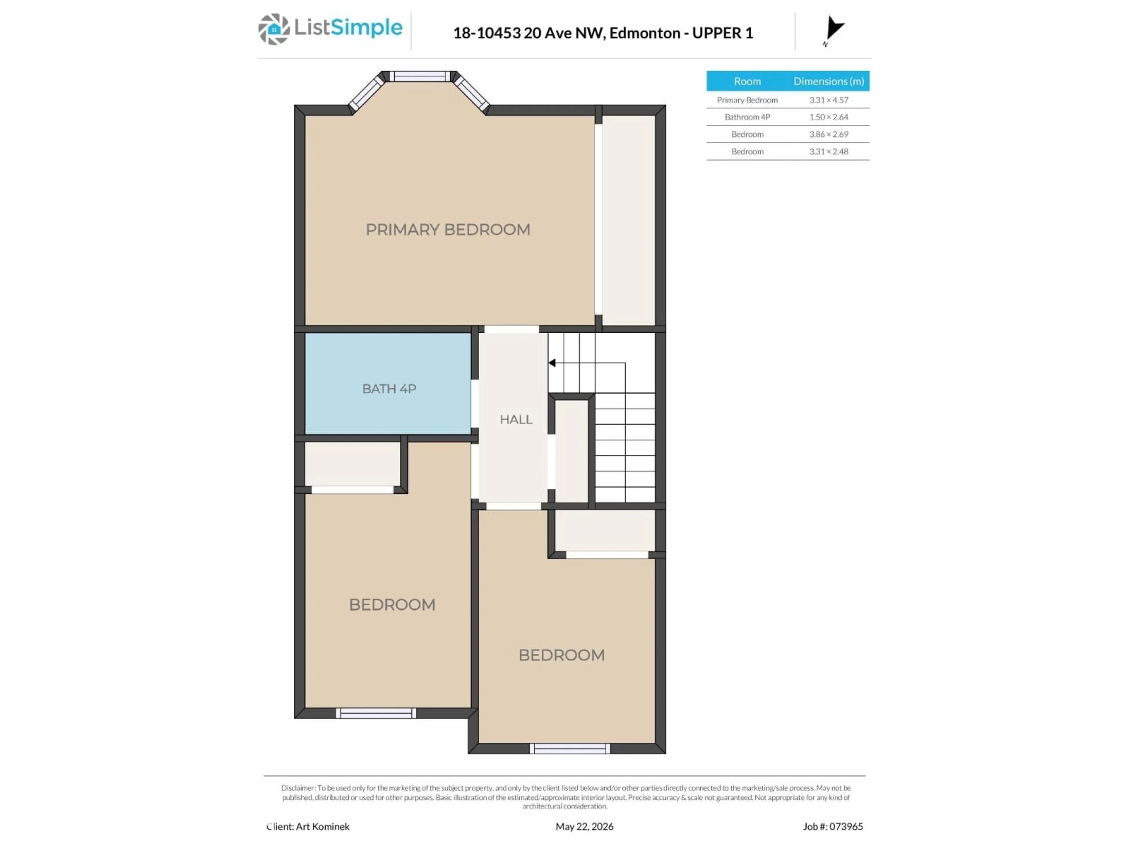Floor plan for #18 - 10453 20 AV, Edmonton Alberta T6J5A1