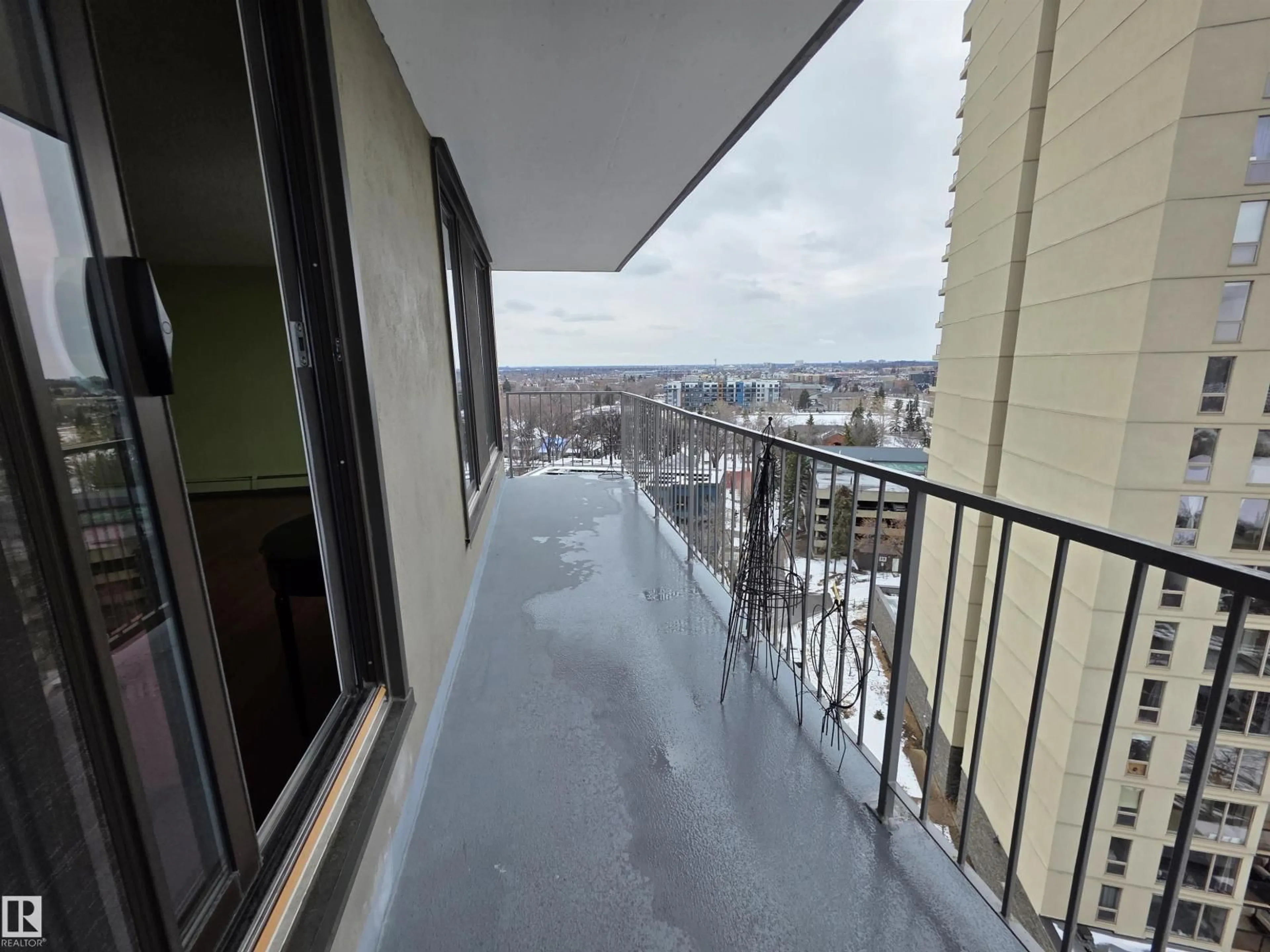 Balcony in the apartment, city buildings view from balcony for 1201 SASKATCHEWAN DR, Edmonton Alberta T6E4Y9