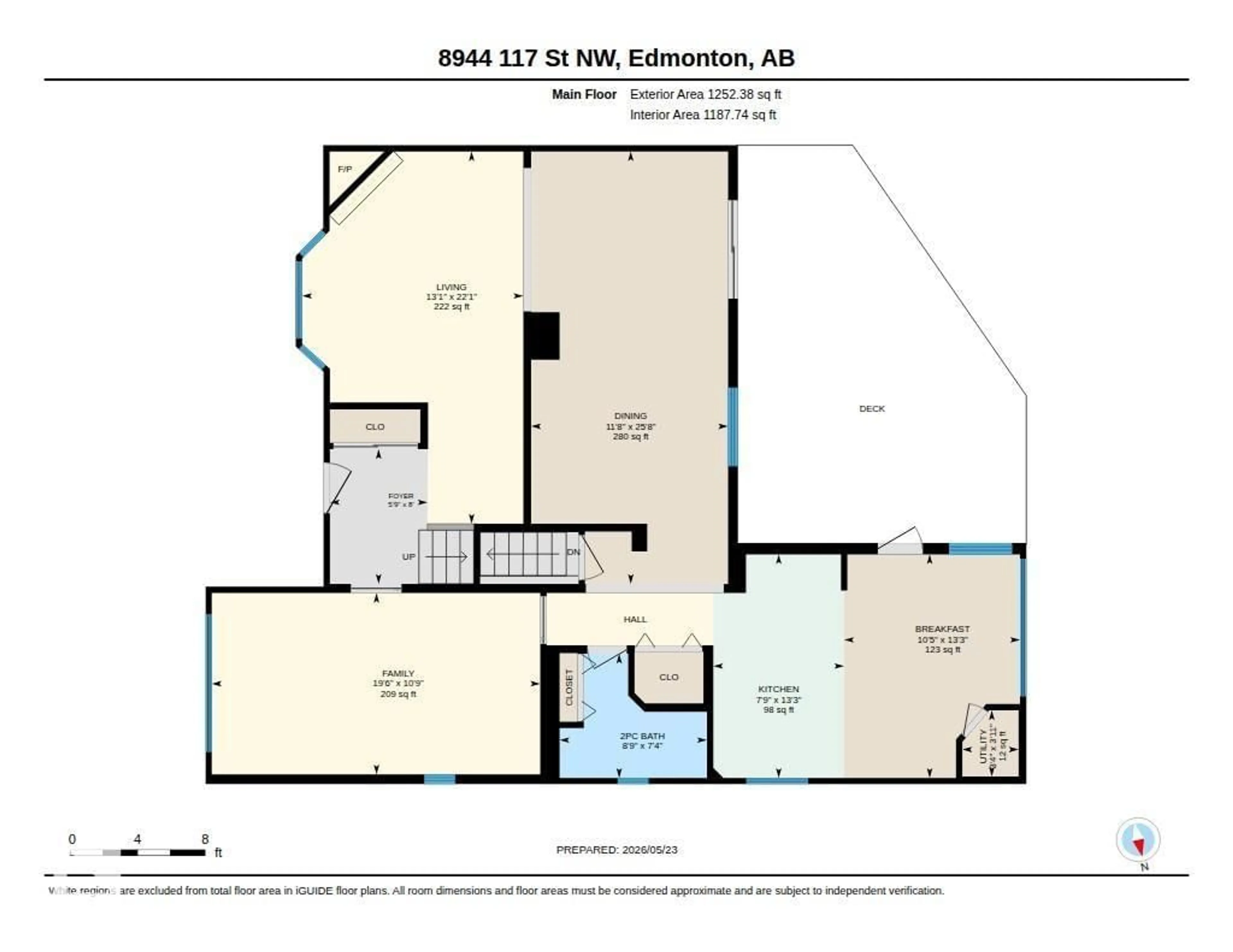 Floor plan for 8944 117 ST, Edmonton Alberta T6G1R9