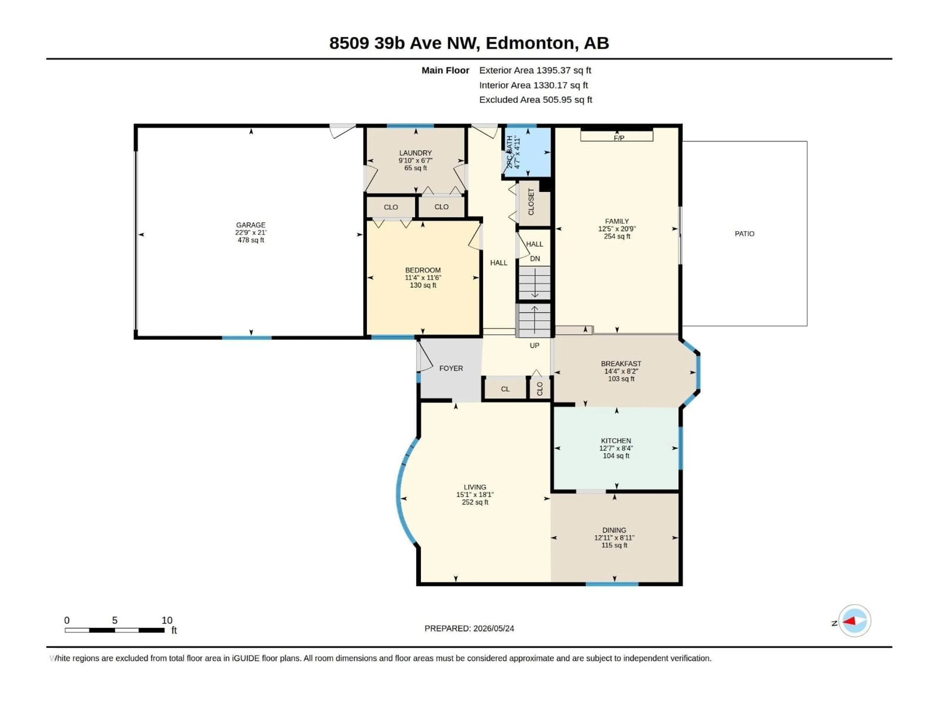 Floor plan for NW - 8509 39B AV, Edmonton Alberta T6K3E7