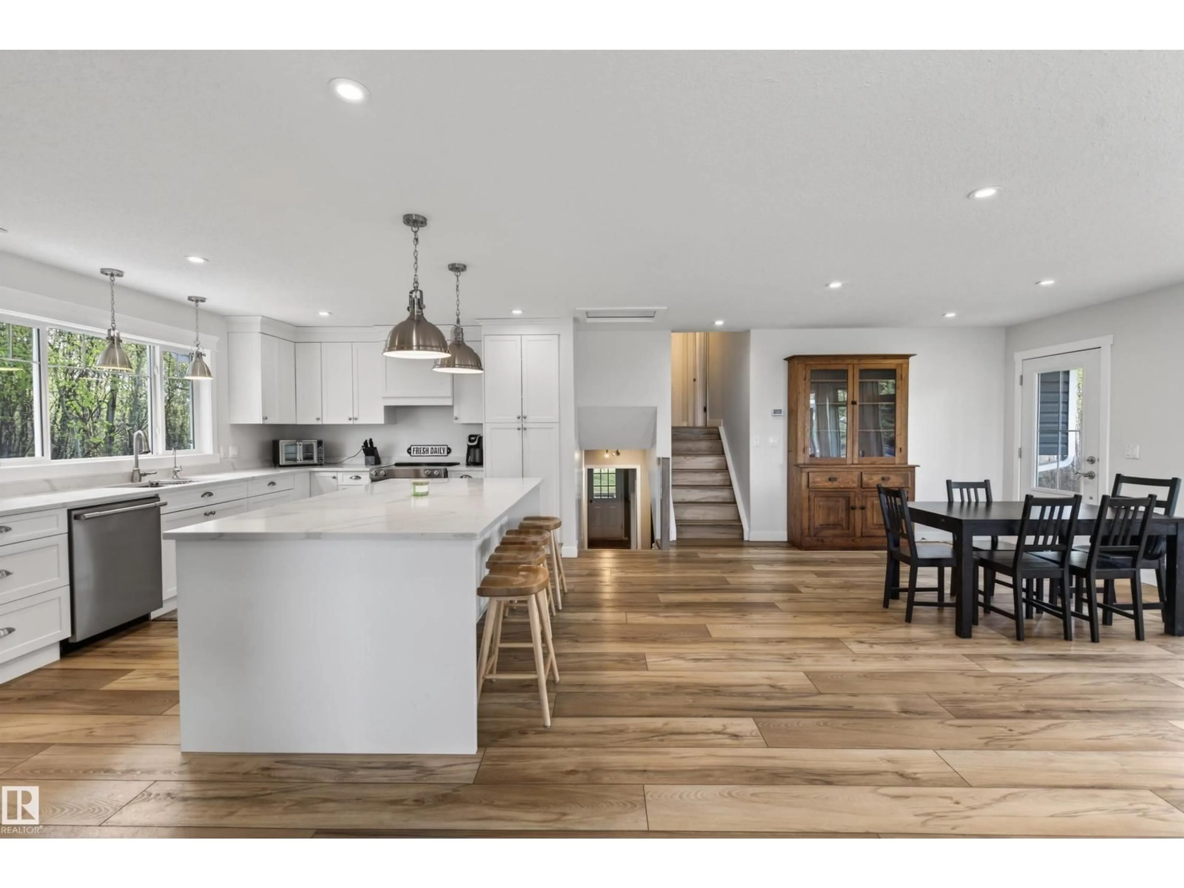 Open concept kitchen, wood/laminate floor for 60119 RR 473, Rural Bonnyville M.D. Alberta T9N0H1