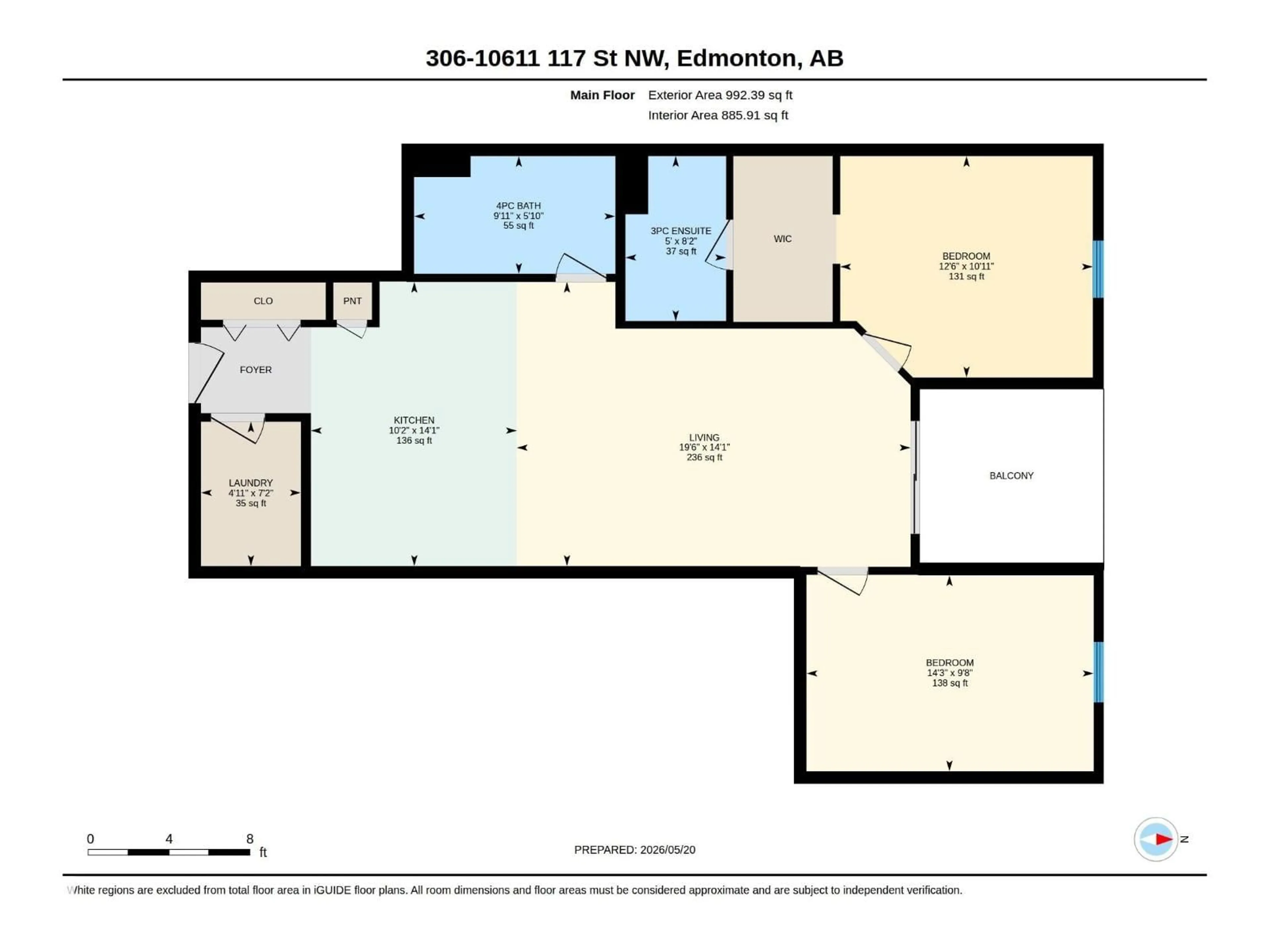 Floor plan for #306 - 10611 117 ST, Edmonton Alberta T5J2G8