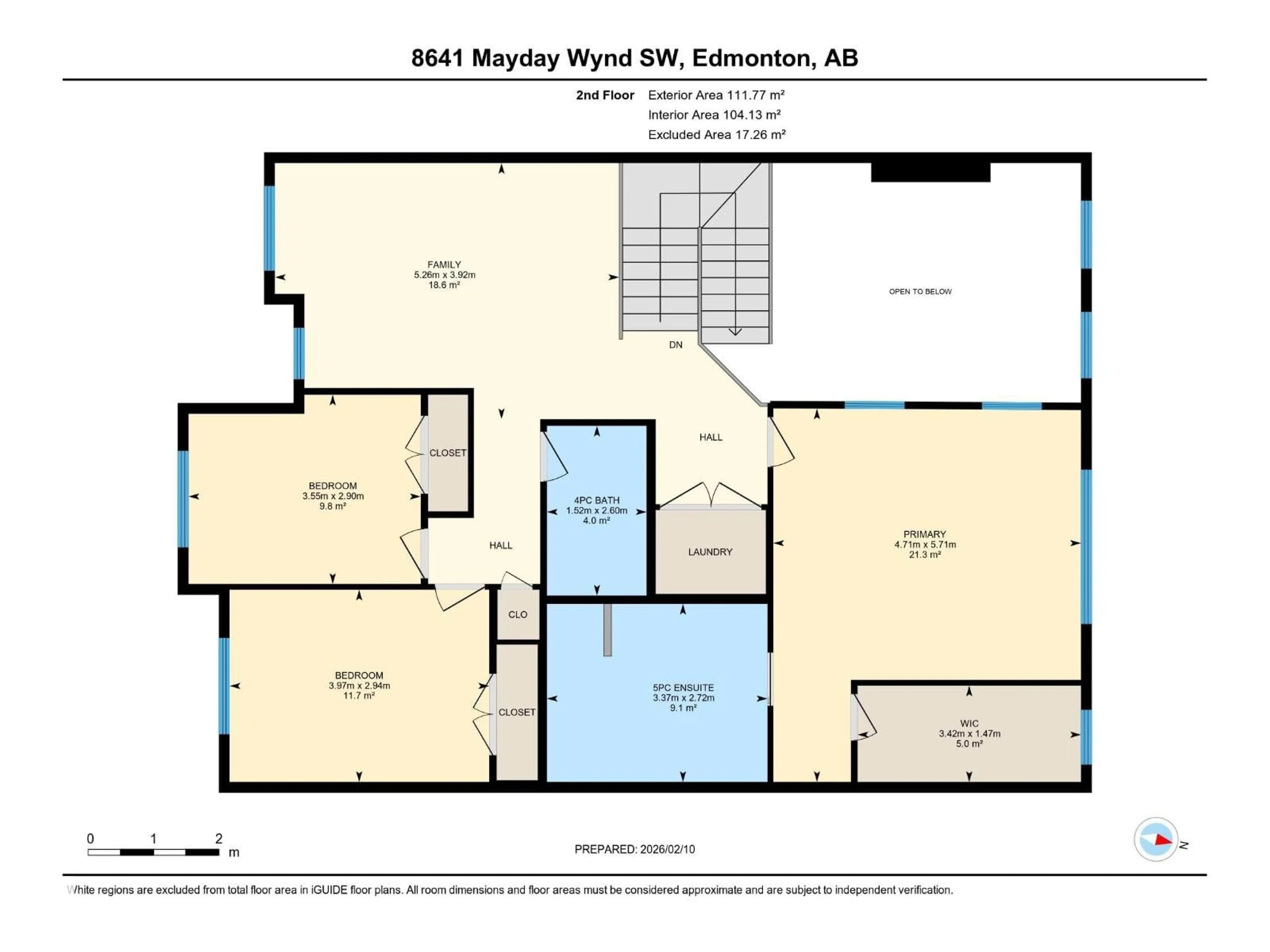 Floor plan for SW - 8641 MAYDAY WD, Edmonton Alberta T6X2L1