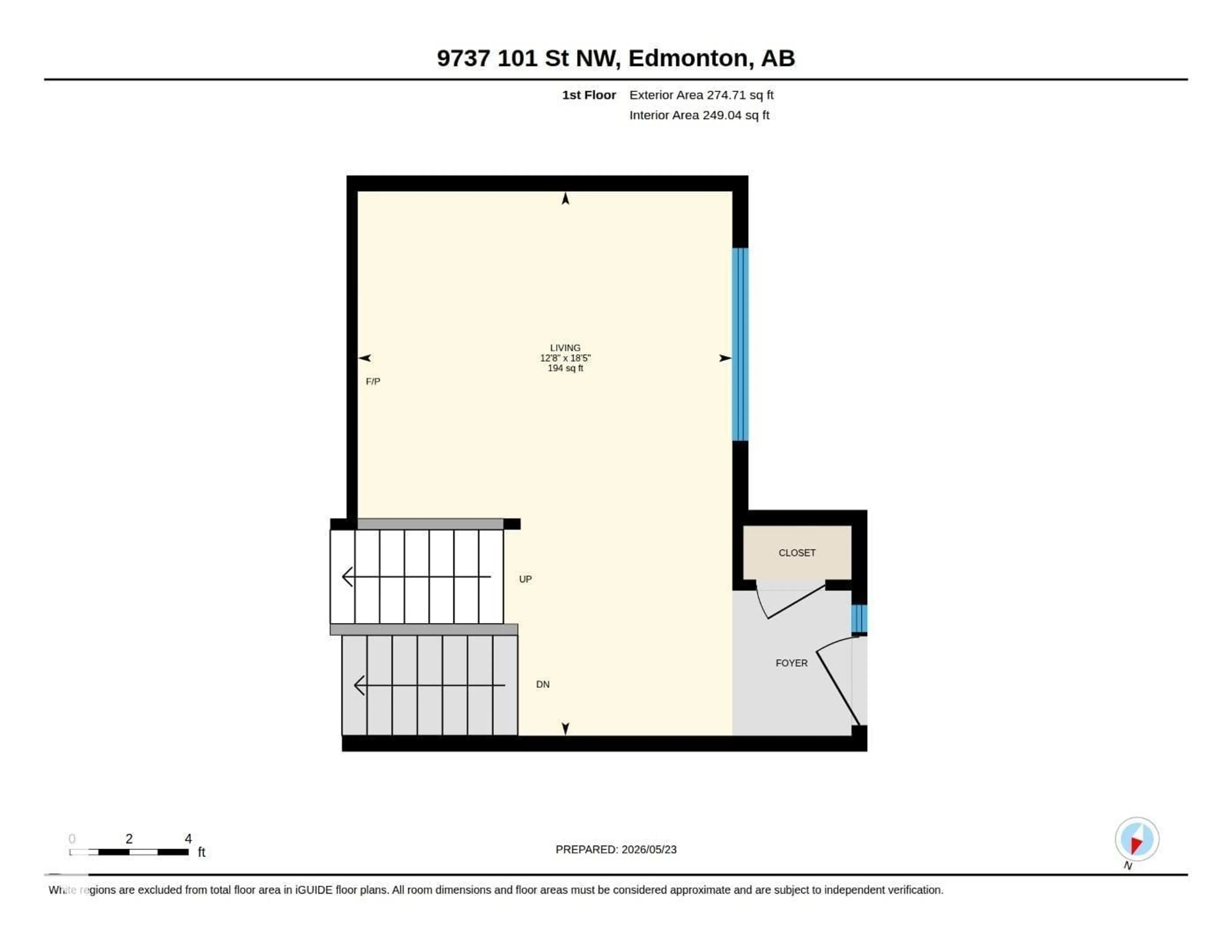 Floor plan for NW - 9737 101 ST, Edmonton Alberta T5K0W9