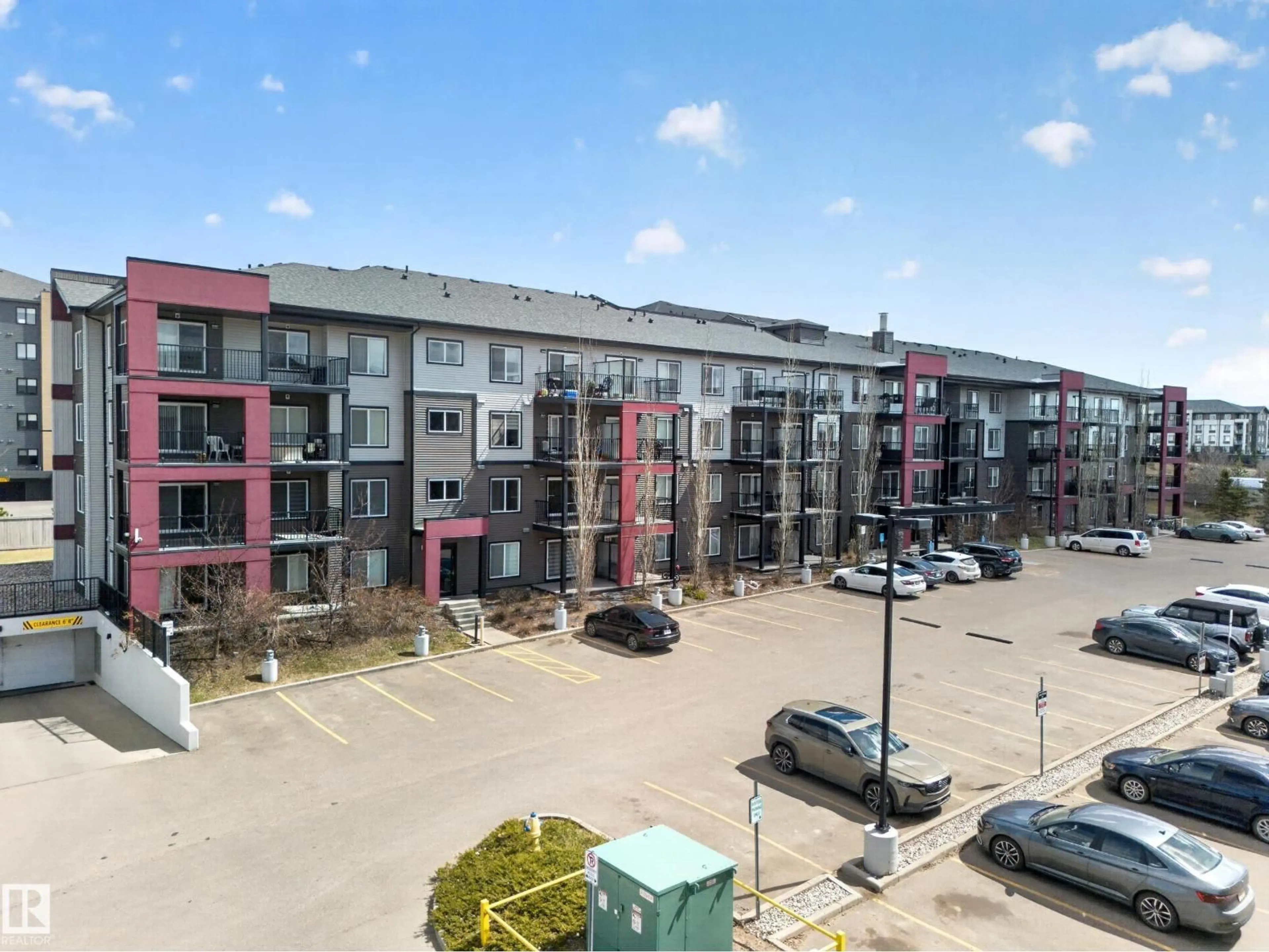 A pic from outside/outdoor area/front of a property/back of a property/a pic from drone, city buildings view from balcony for 228 5515 7 AVE SW, Edmonton Alberta T6X2A8