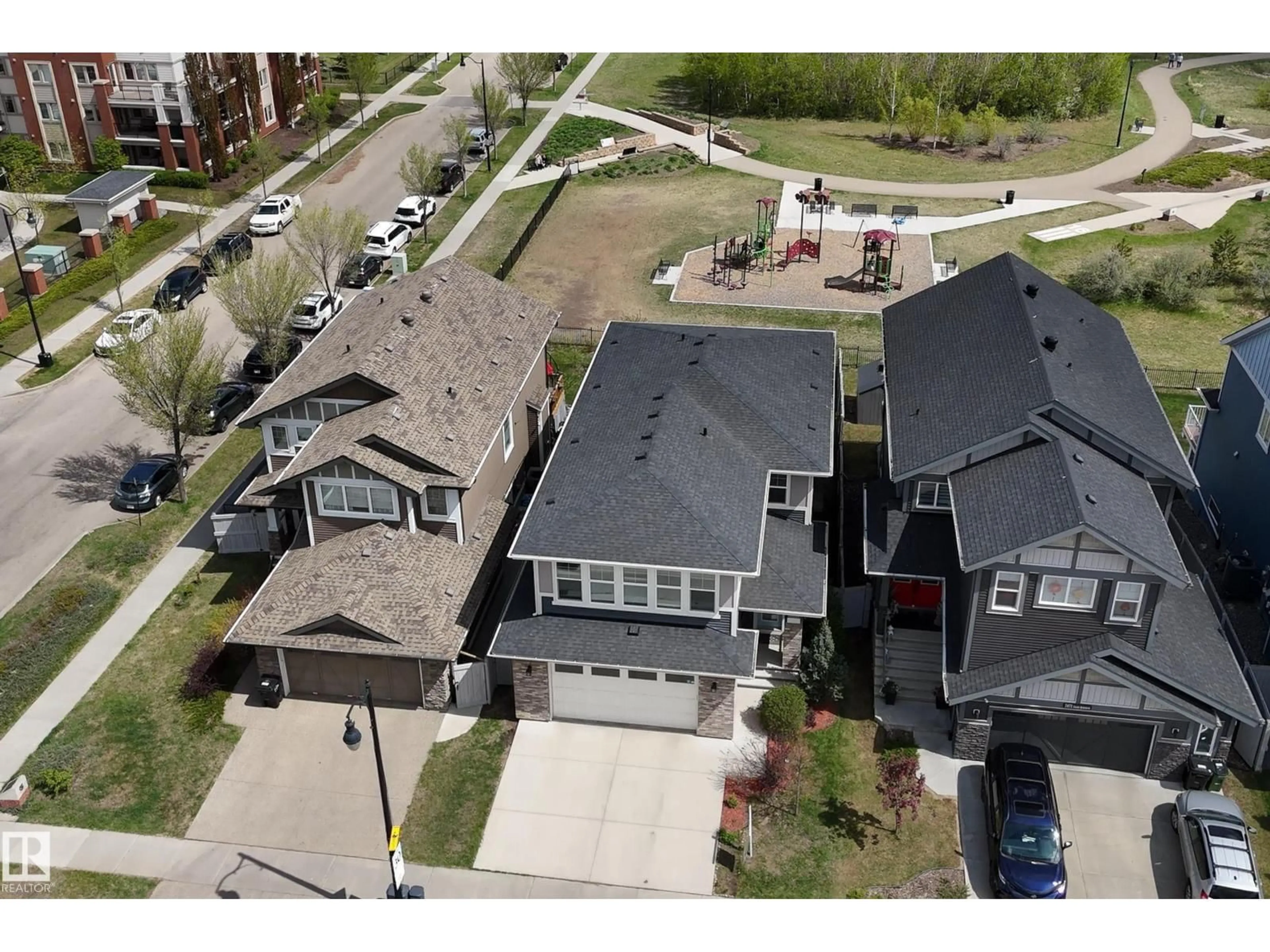 A pic from outside/outdoor area/front of a property/back of a property/a pic from drone, street for 7473 COLONEL MEWBURN RD, Edmonton Alberta T5E6V5