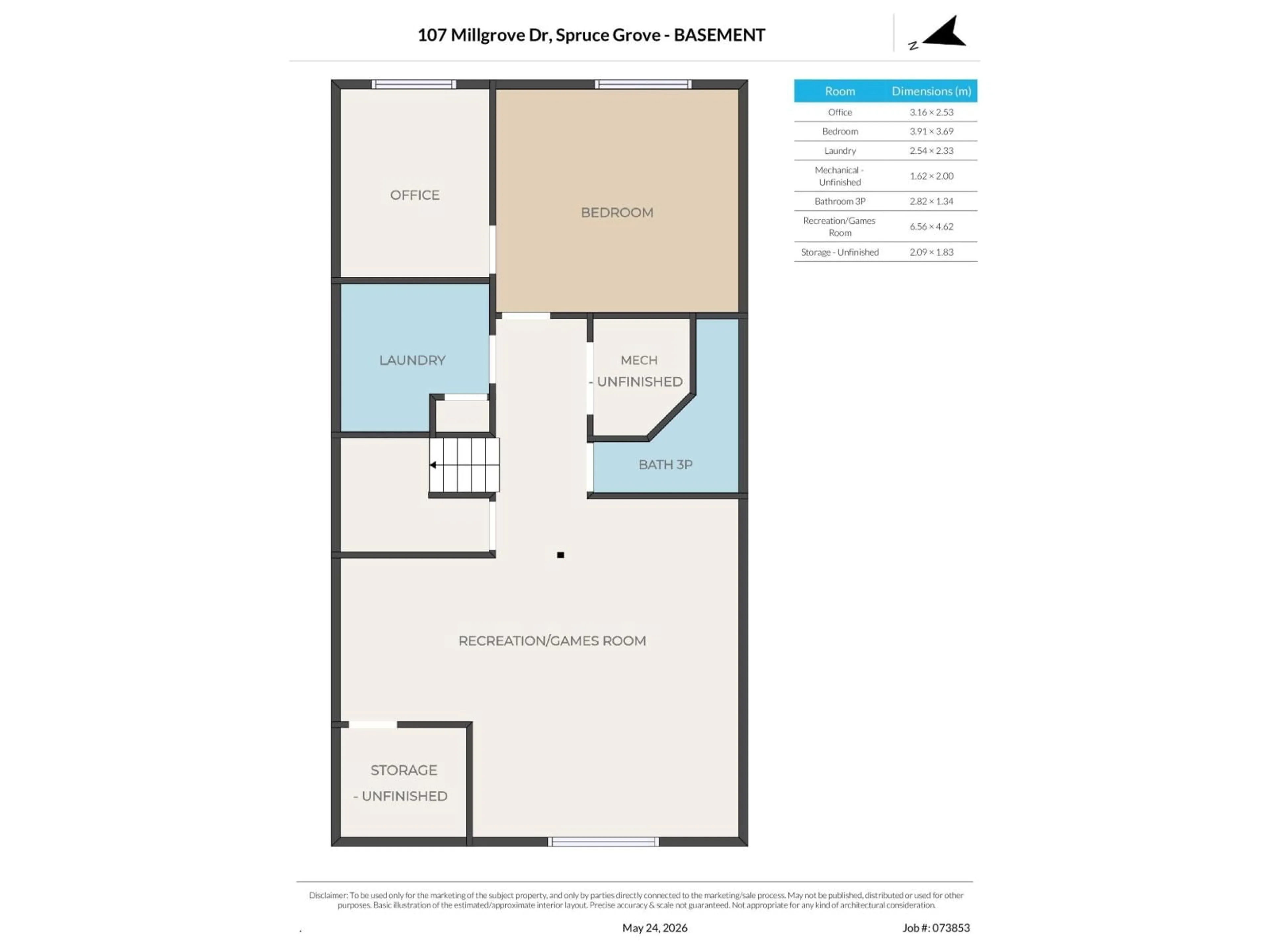 Floor plan for 107 MILLGROVE DR, Spruce Grove Alberta T7X2S4