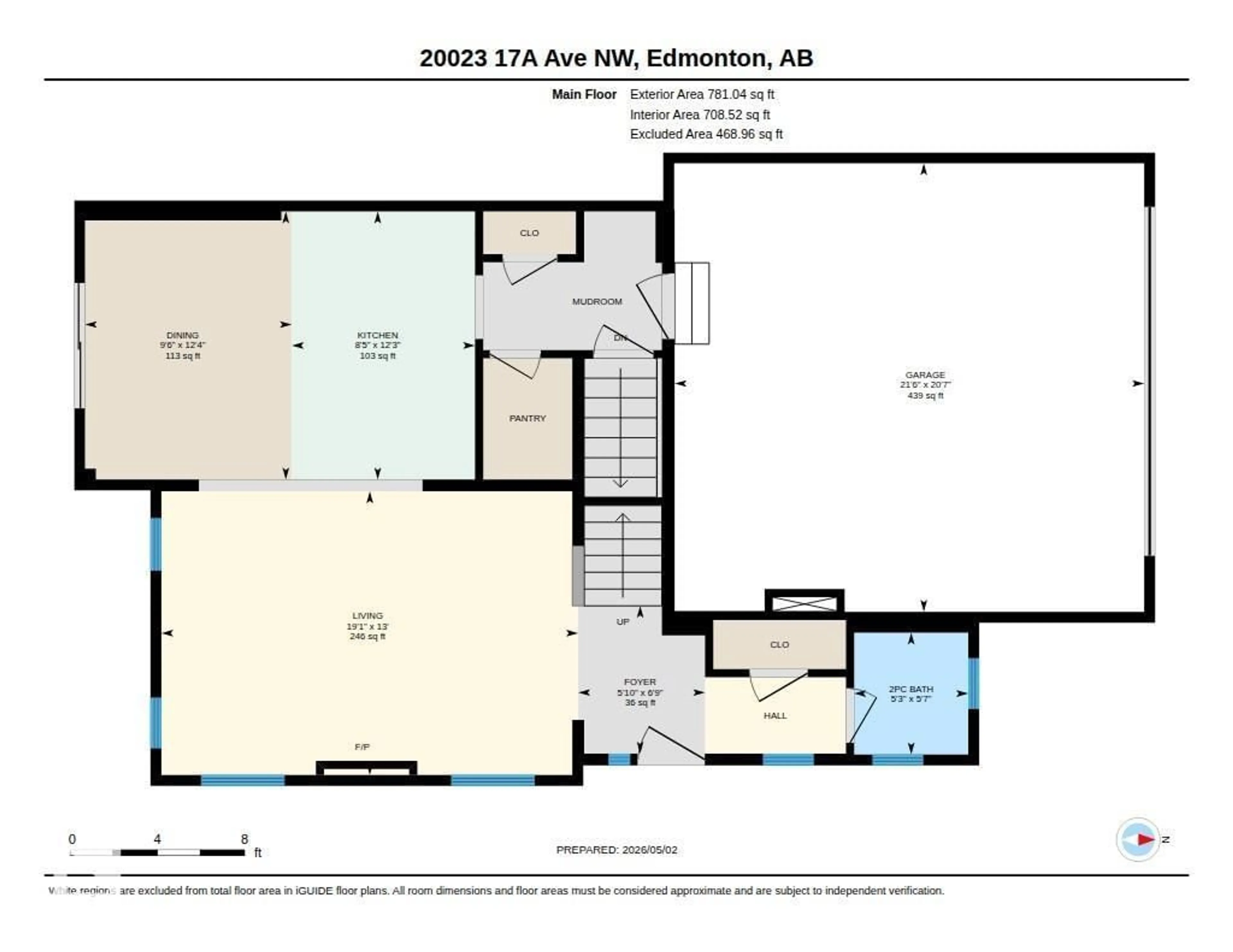 Floor plan for 20023 17A AV, Edmonton Alberta T6M0Y2