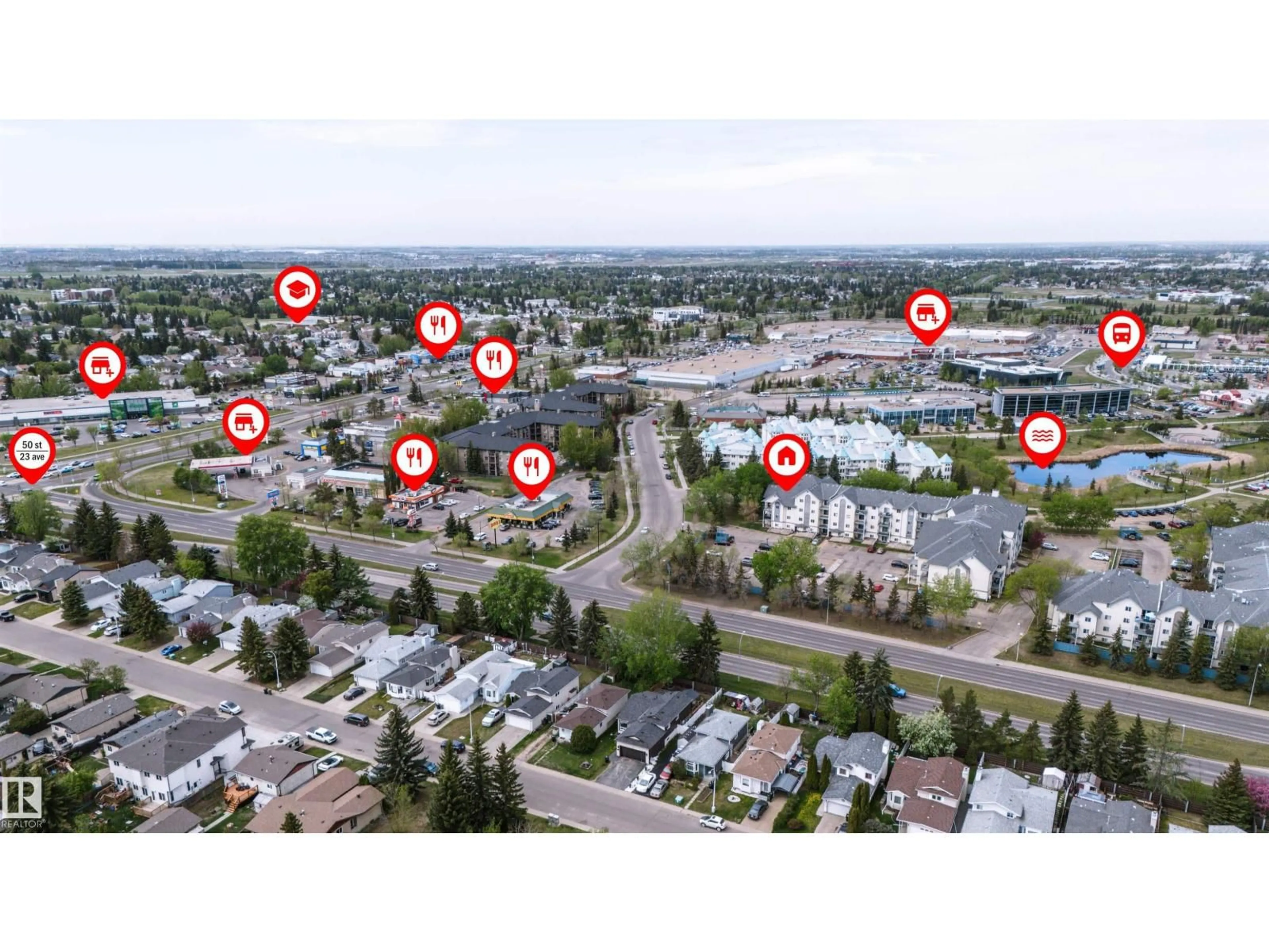 A pic from outside/outdoor area/front of a property/back of a property/a pic from drone, street for #302 - 2508 50 ST, Edmonton Alberta T6L6X9