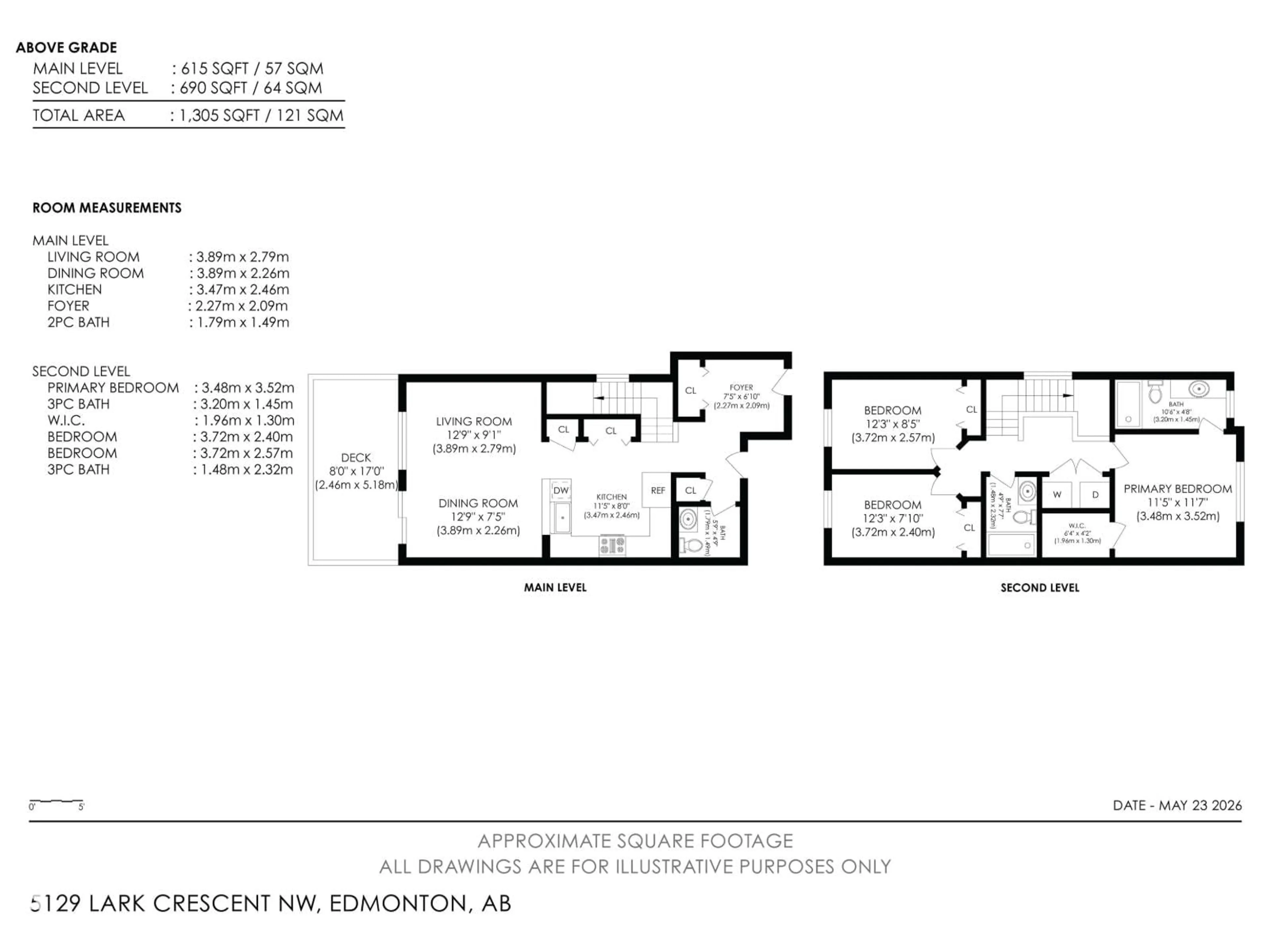 Floor plan for 5129 LARK CR, Edmonton Alberta T5S0N9