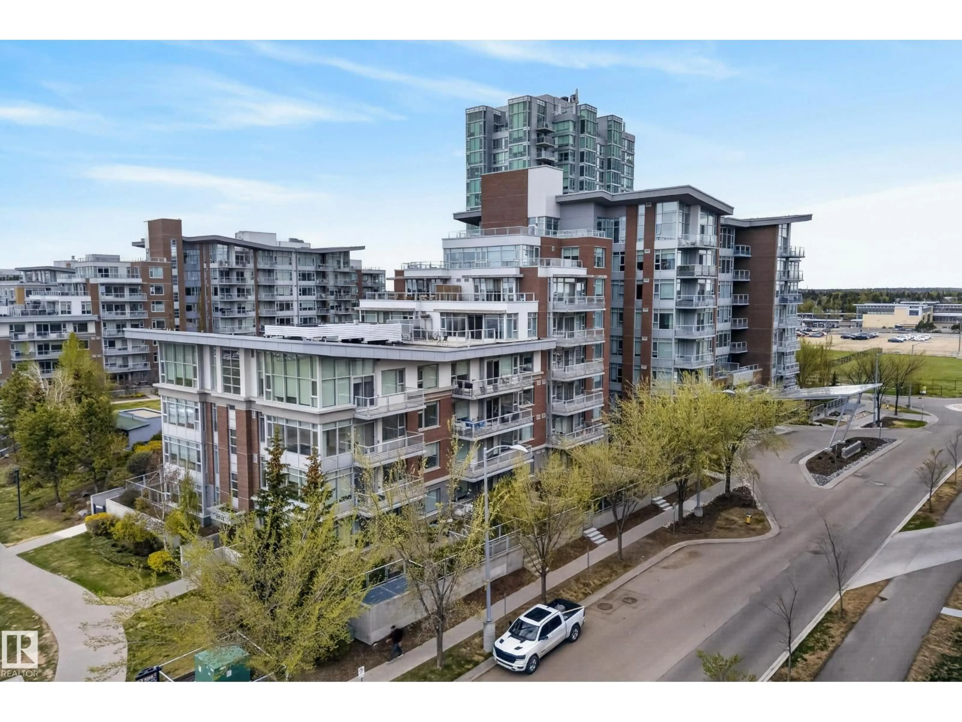 A pic from outside/outdoor area/front of a property/back of a property/a pic from drone, city buildings view from balcony for #808 - 2612 109 ST NW, Edmonton Alberta T6J3T1