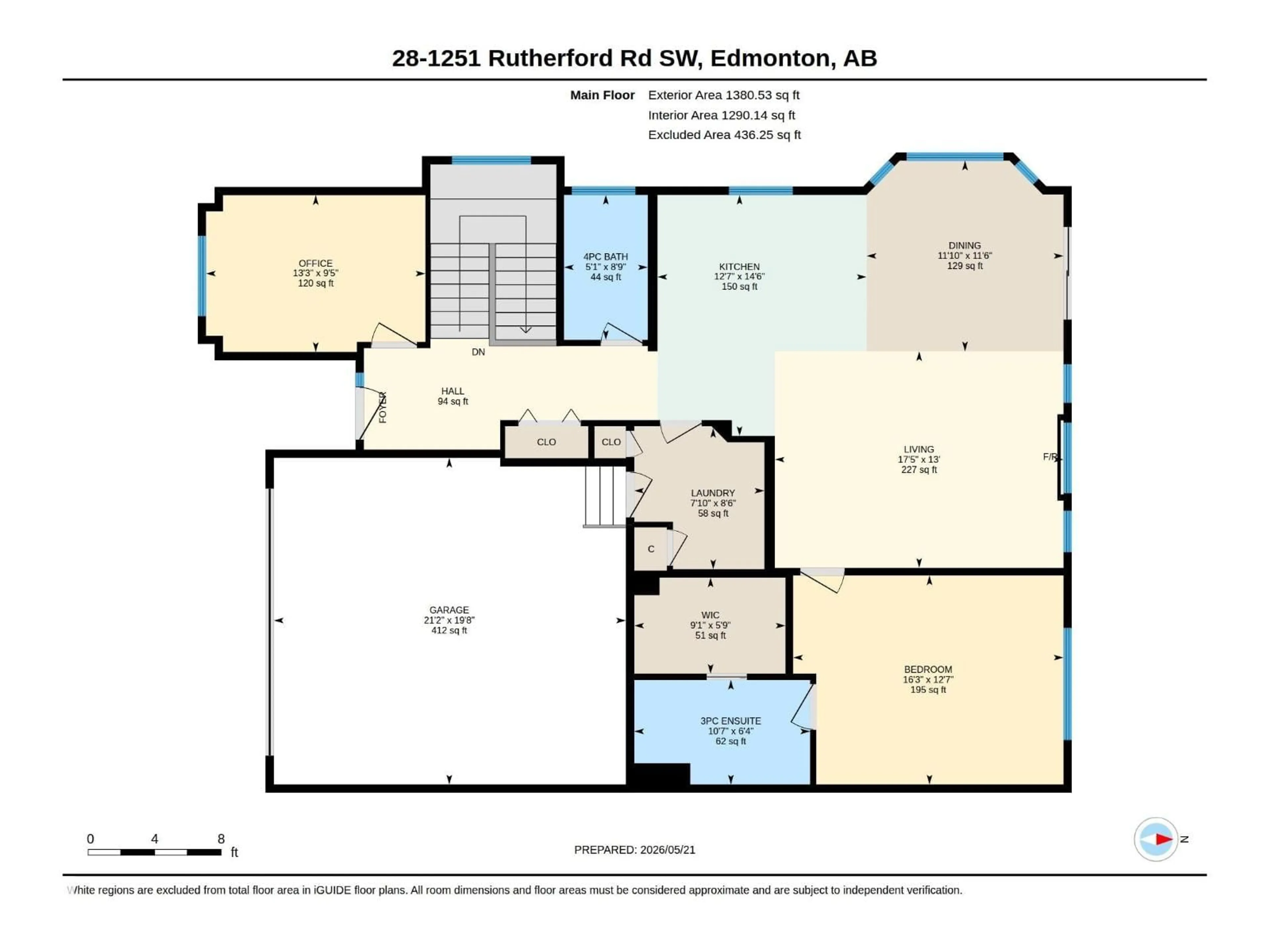 Floor plan for #28 - 1251 RUTHERFORD RD, Edmonton Alberta T6W1T6