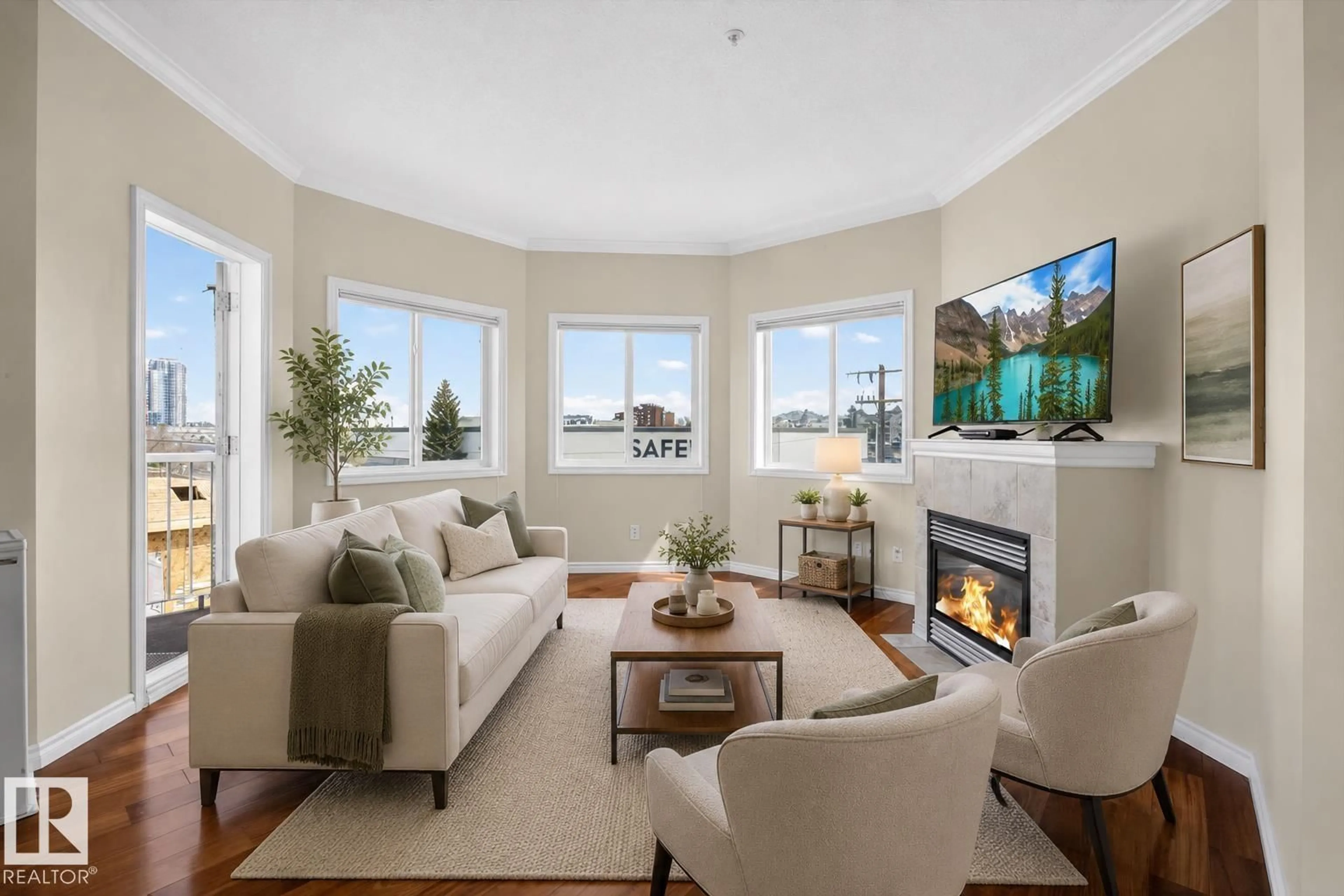 Living room with furniture, unknown for 326 - 8528 82 AV, Edmonton Alberta T6B0Y8
