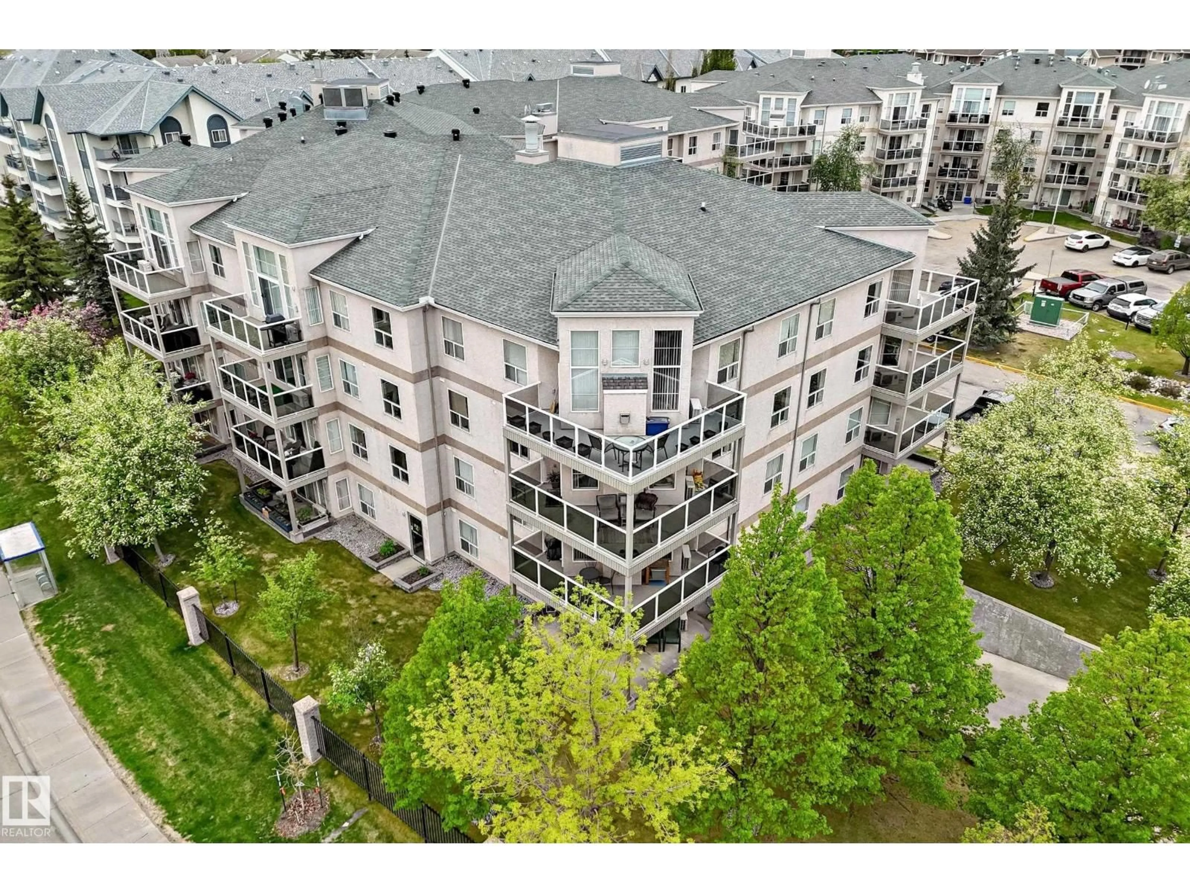 A pic from outside/outdoor area/front of a property/back of a property/a pic from drone, city buildings view from balcony for 331 - 9704 174 ST NW, Edmonton Alberta T5T6J4