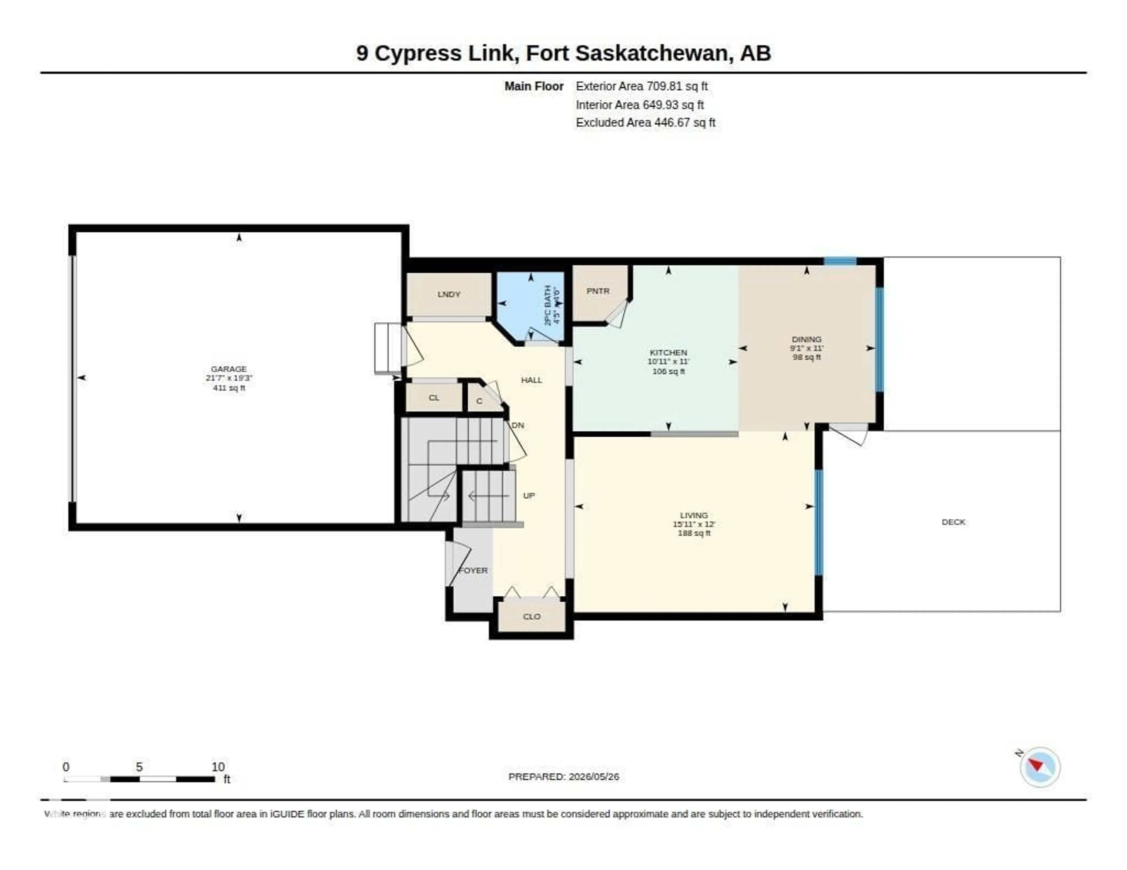 Floor plan for 9 CYPRESS LI, Fort Saskatchewan Alberta T8L0H2