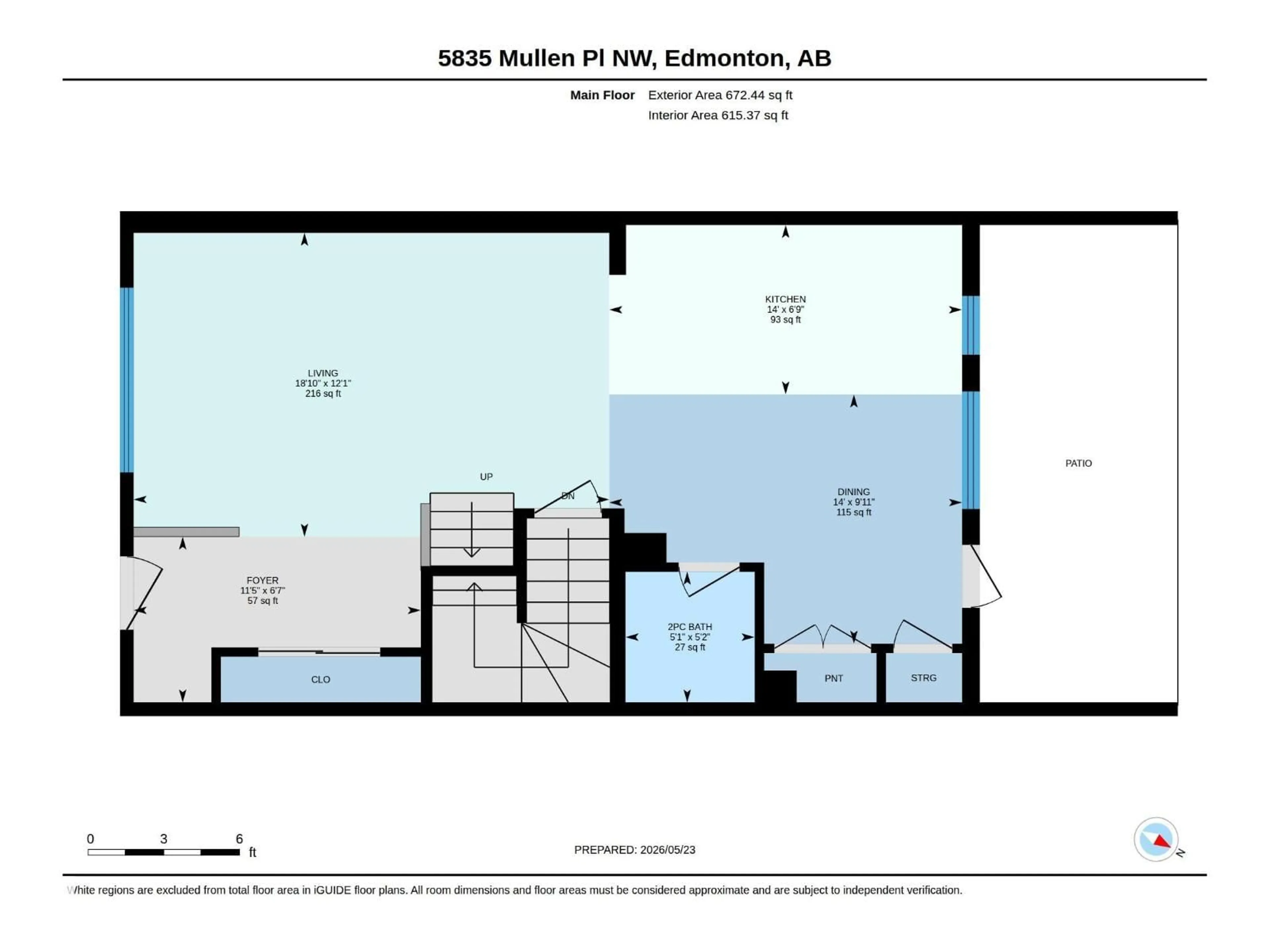 Floor plan for 5835 MULLEN PL, Edmonton Alberta T6R0T5