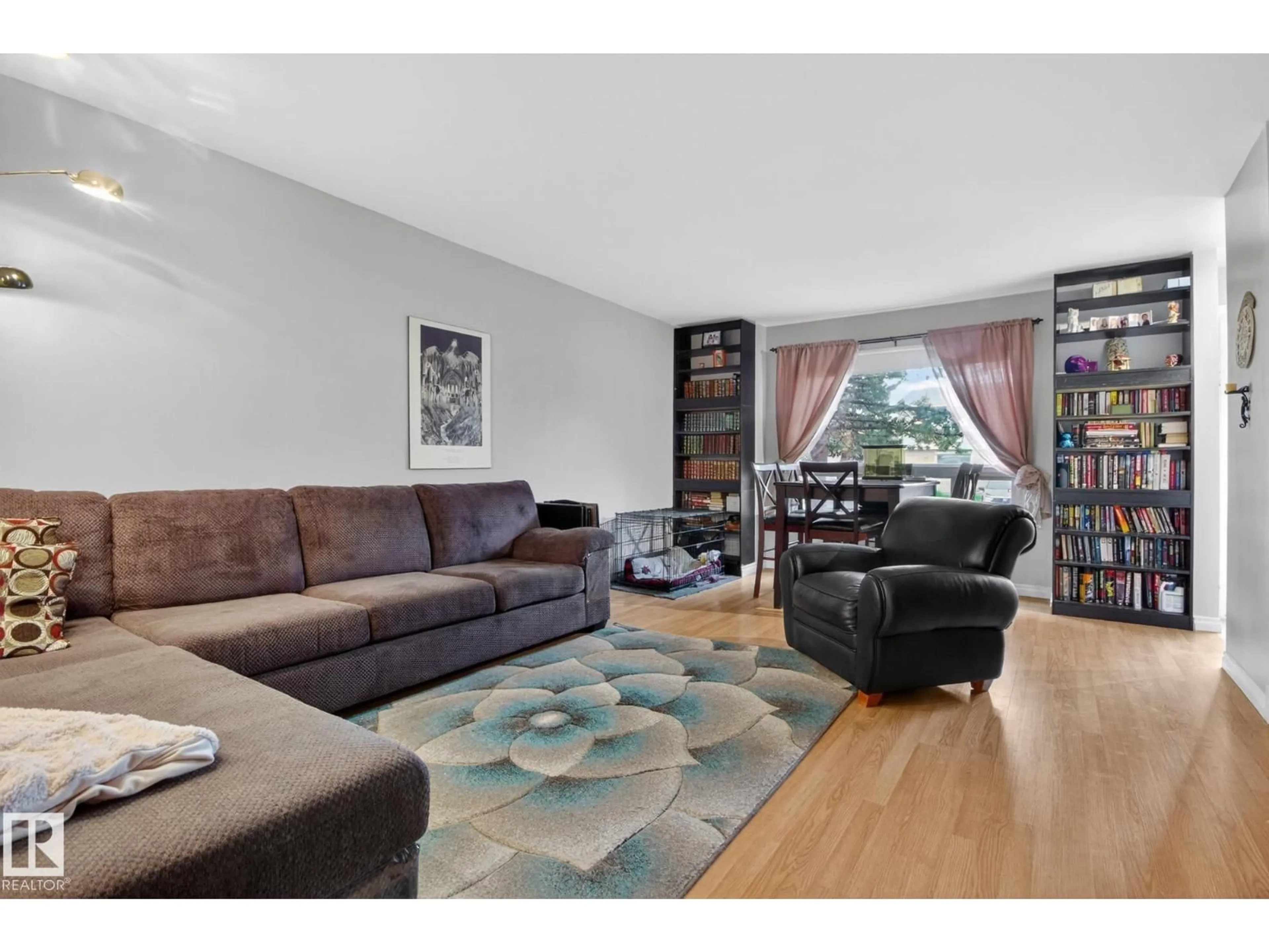 Living room with furniture, wood/laminate floor for #11 - 2131 OAK ST, Sherwood Park Alberta T8A4W9