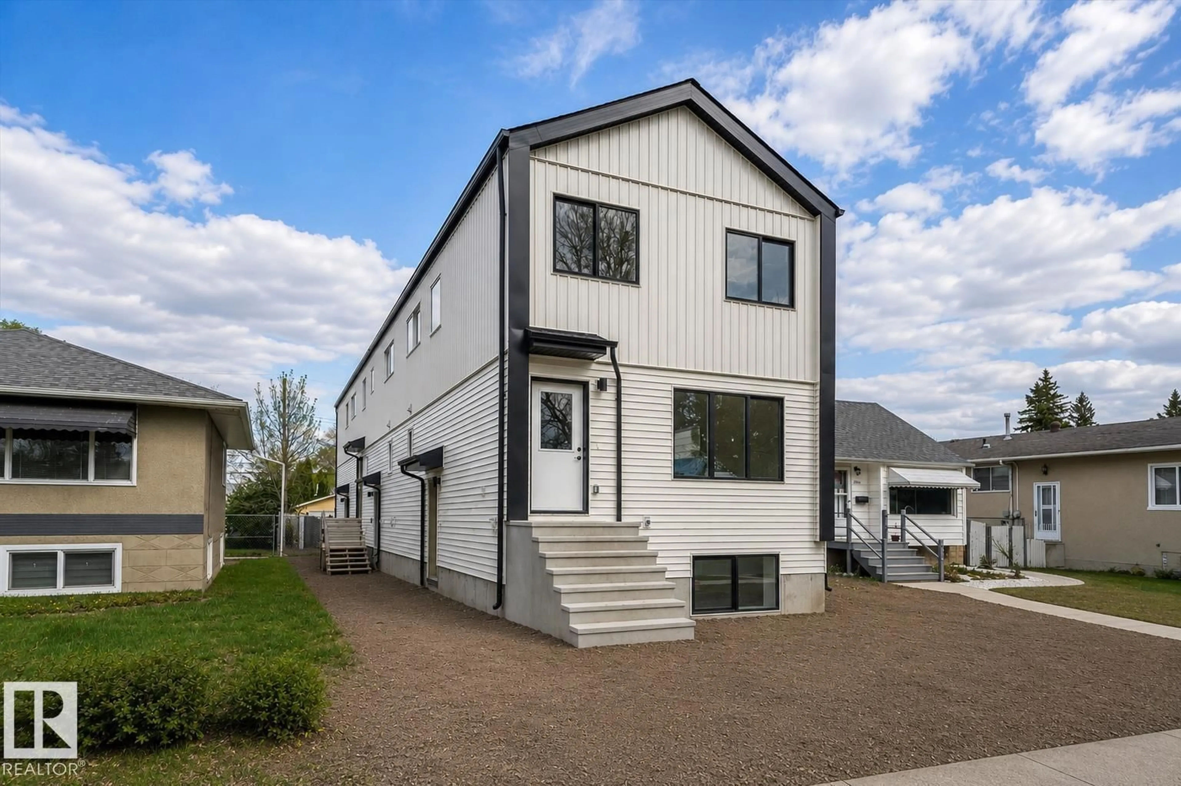 Home with vinyl exterior material, street for 1, 2, 3 - 12411 81 ST NW, Edmonton Alberta T5B2T6