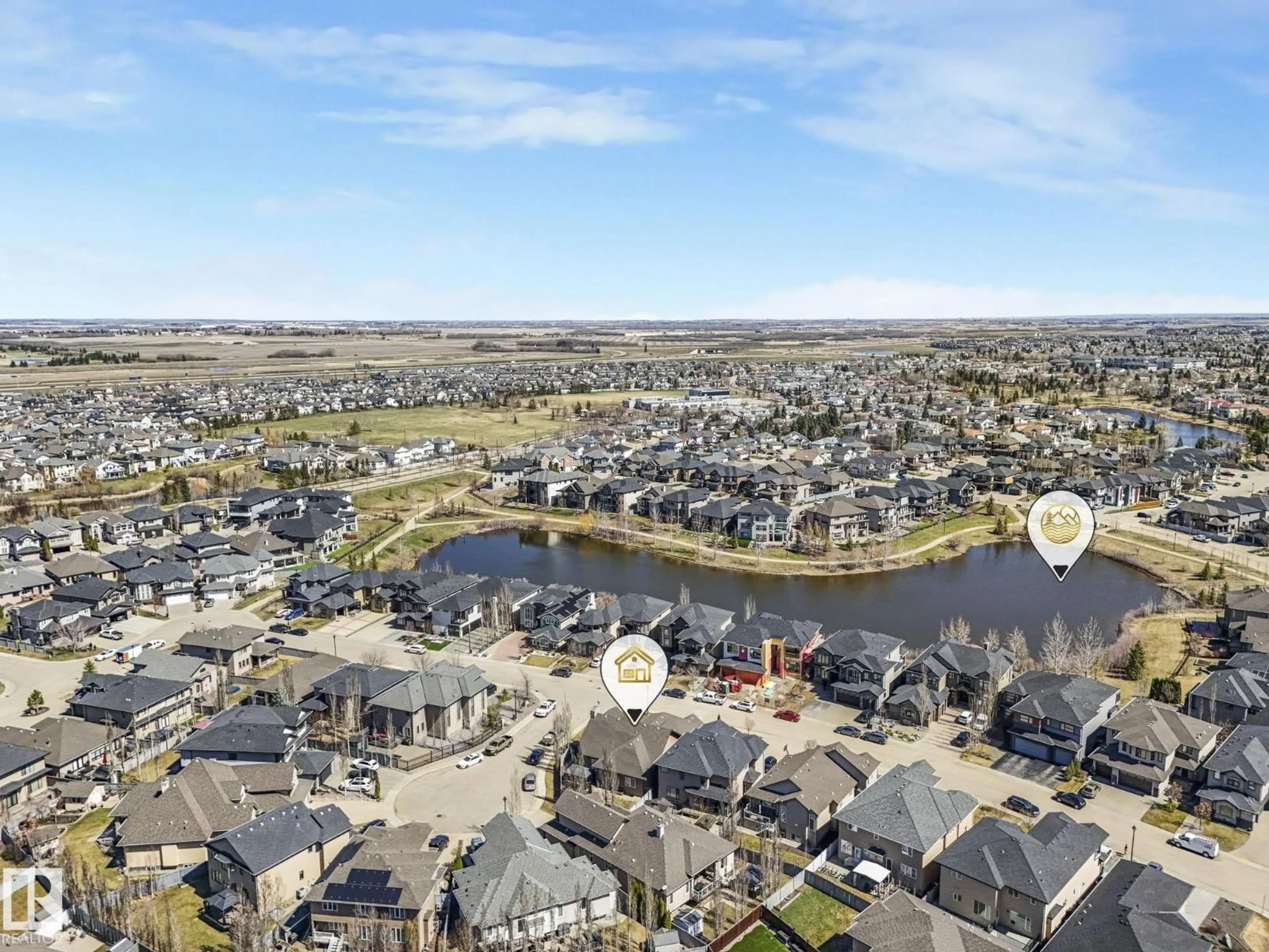 A pic from outside/outdoor area/front of a property/back of a property/a pic from drone, water/lake/river/ocean view for NW - 17424 108 ST, Edmonton Alberta T5X0C1