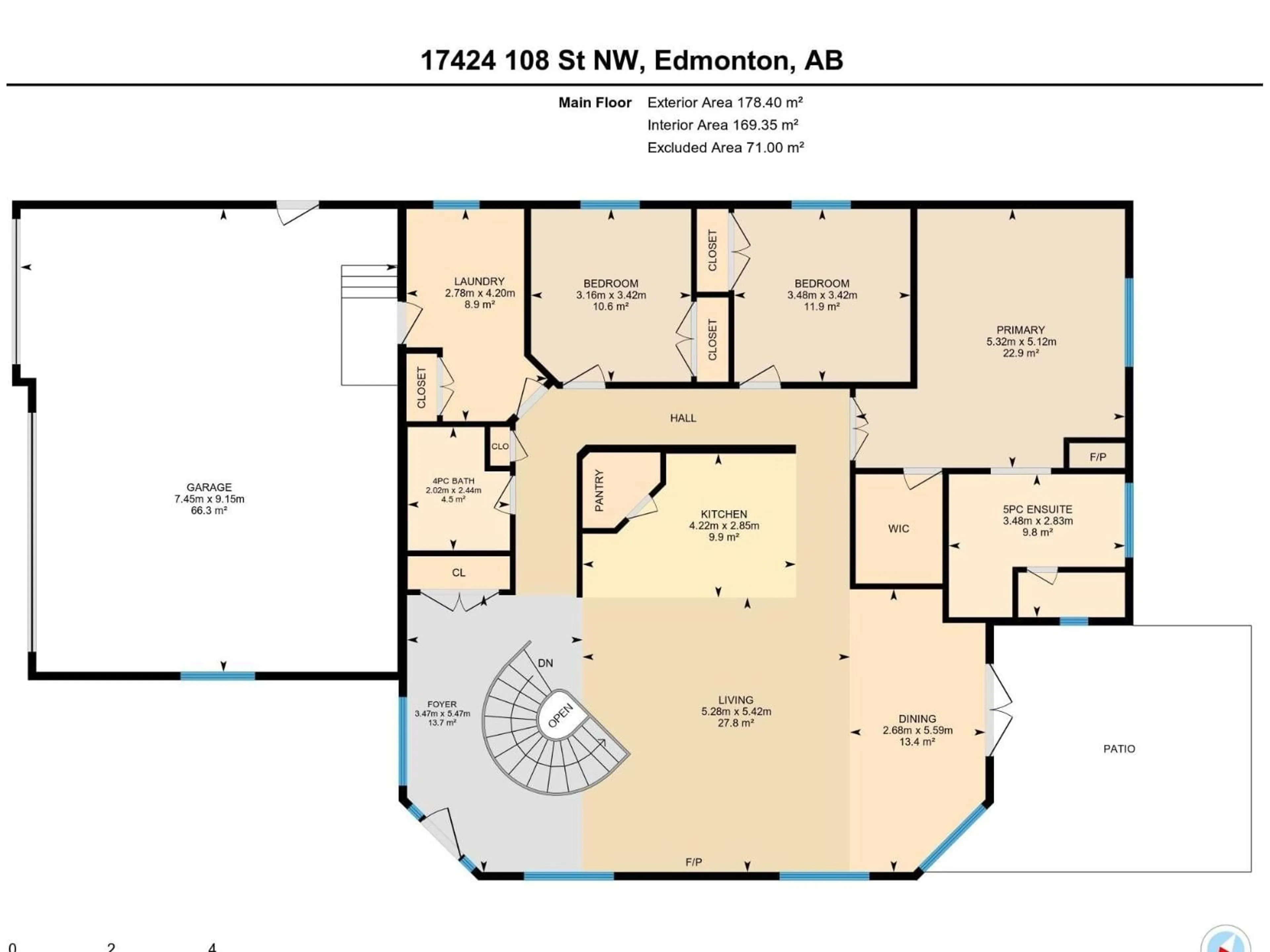 Floor plan for NW - 17424 108 ST, Edmonton Alberta T5X0C1