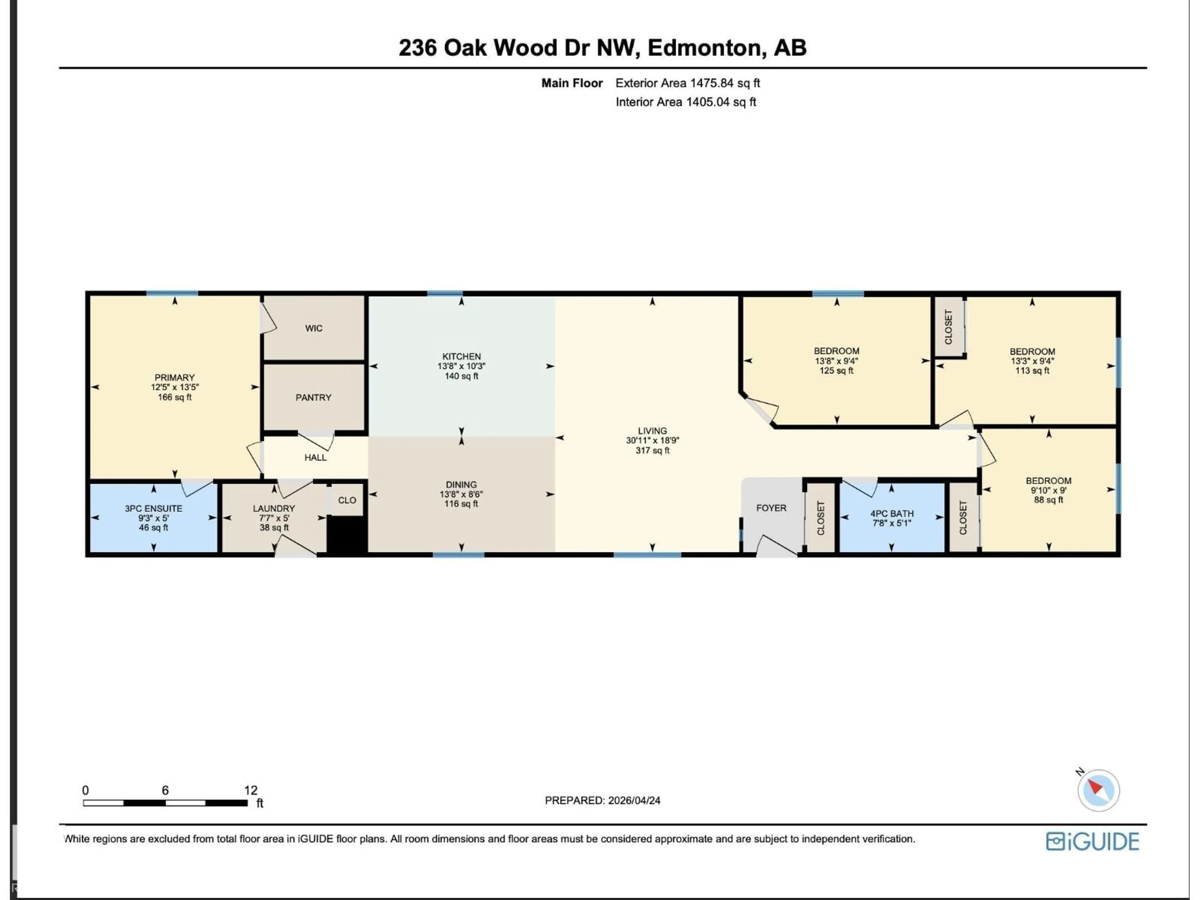 Floor plan for 236 OAKWOOD DR, Edmonton Alberta T8P0A4