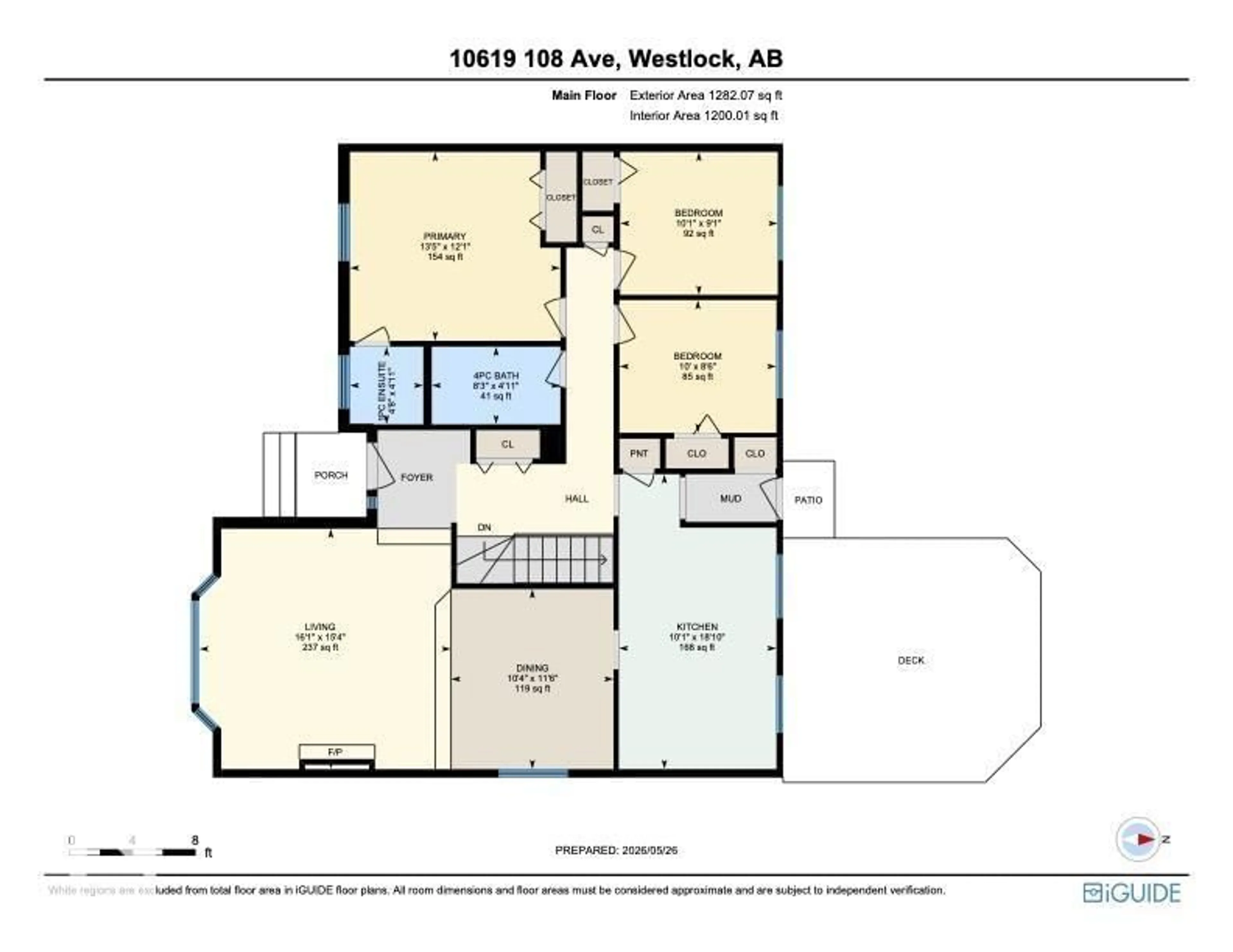 Floor plan for 10619 108 AV, Westlock Alberta T7P1C7