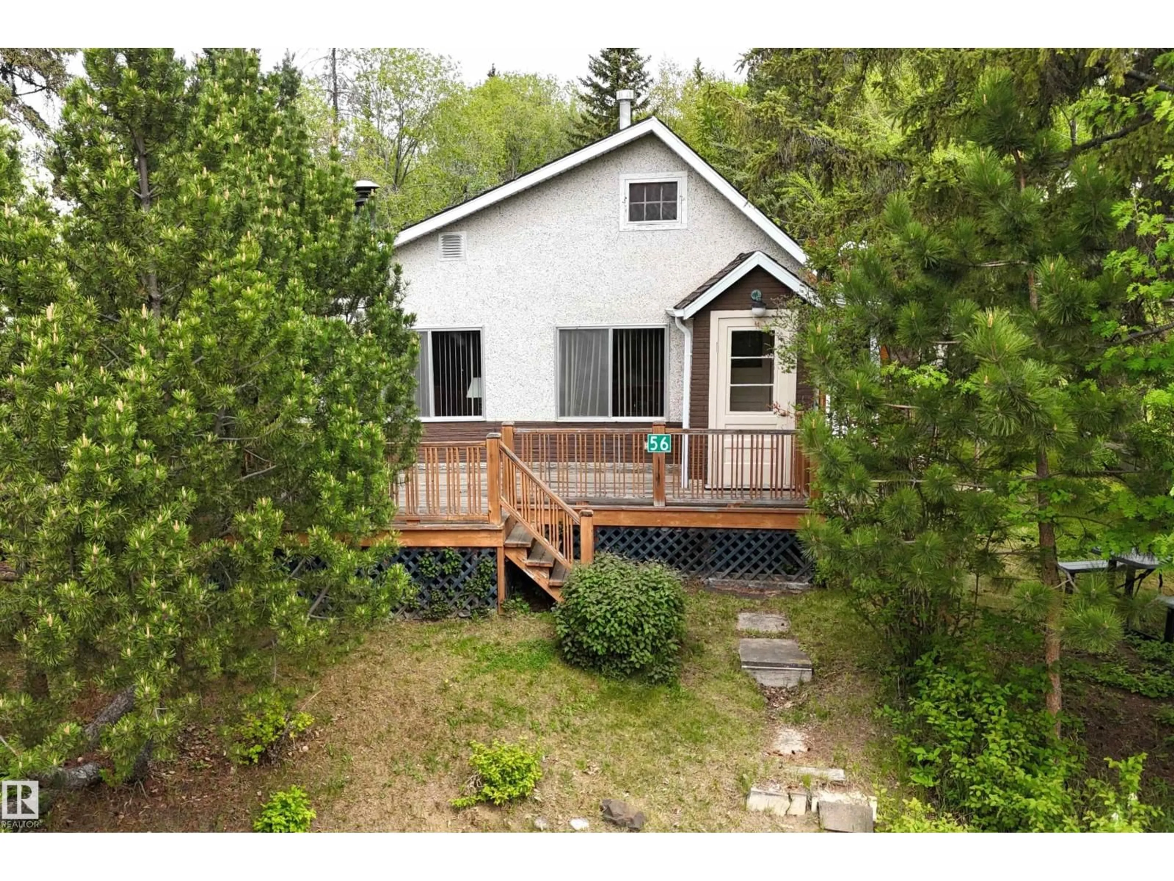 A pic from outside/outdoor area/front of a property/back of a property/a pic from drone, unknown for 56 - 4521 LAKESHORE RD, Rural Parkland County Alberta T0E2K0