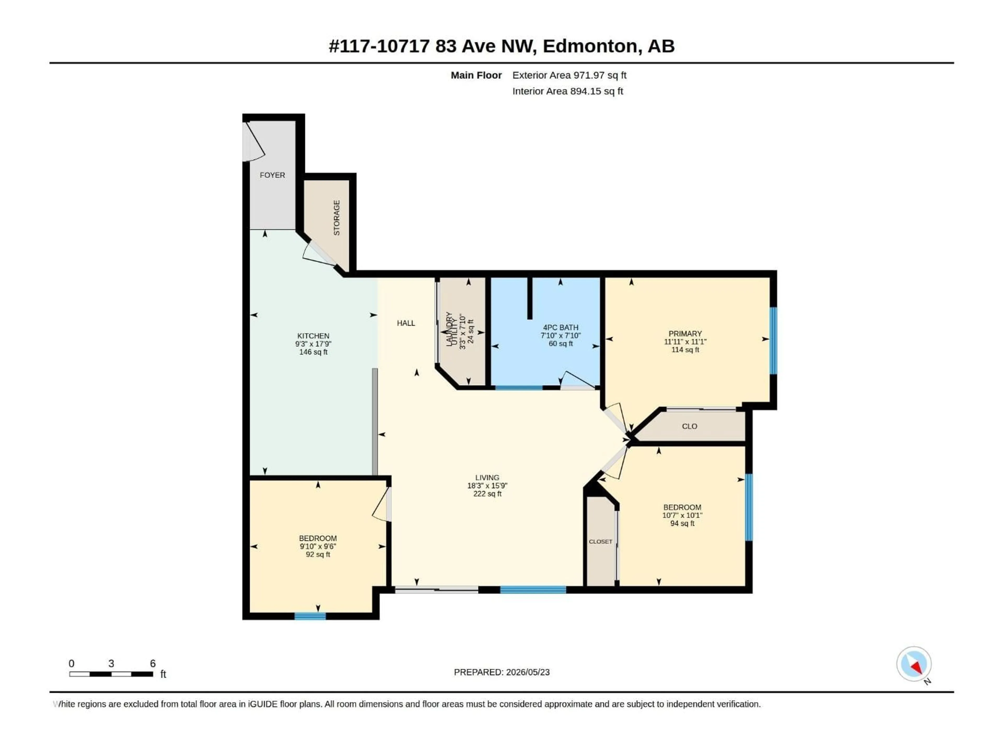 Floor plan for #117 - 10717 83 AV, Edmonton Alberta T6E2E5