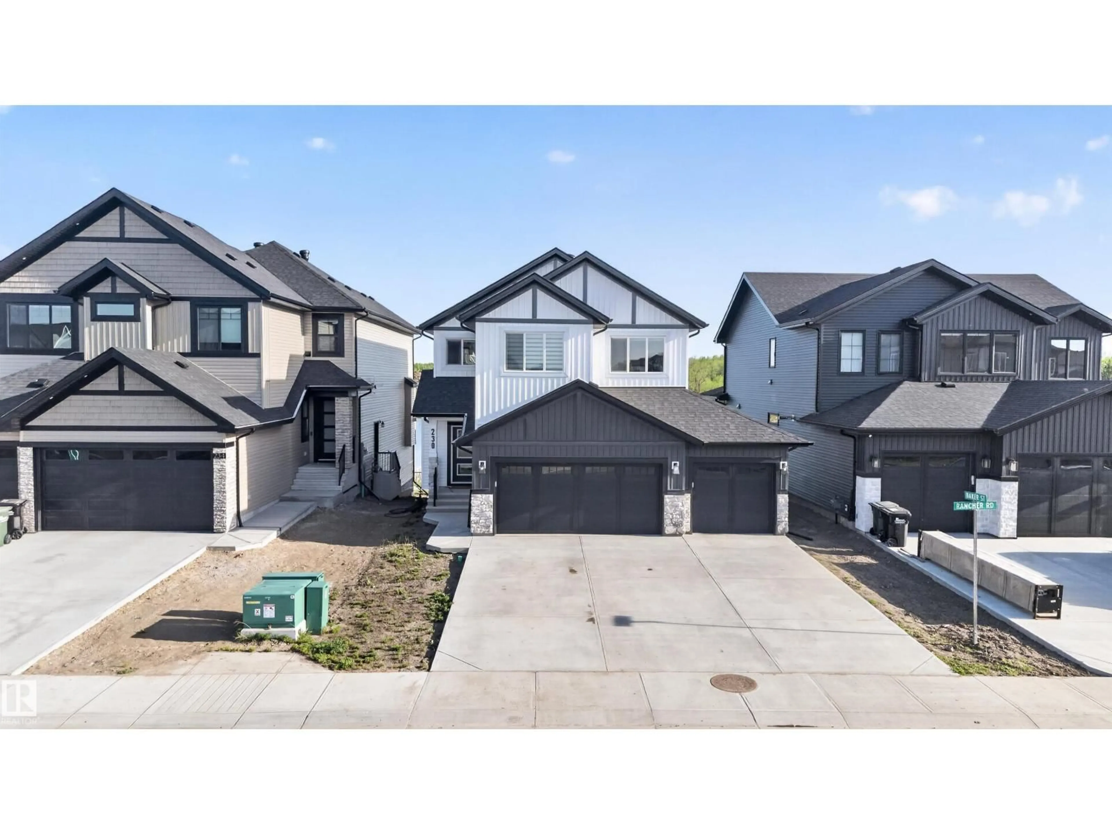 A pic from outside/outdoor area/front of a property/back of a property/a pic from drone, street for 230 RANCHER RD, Ardrossan Alberta T8E0B6