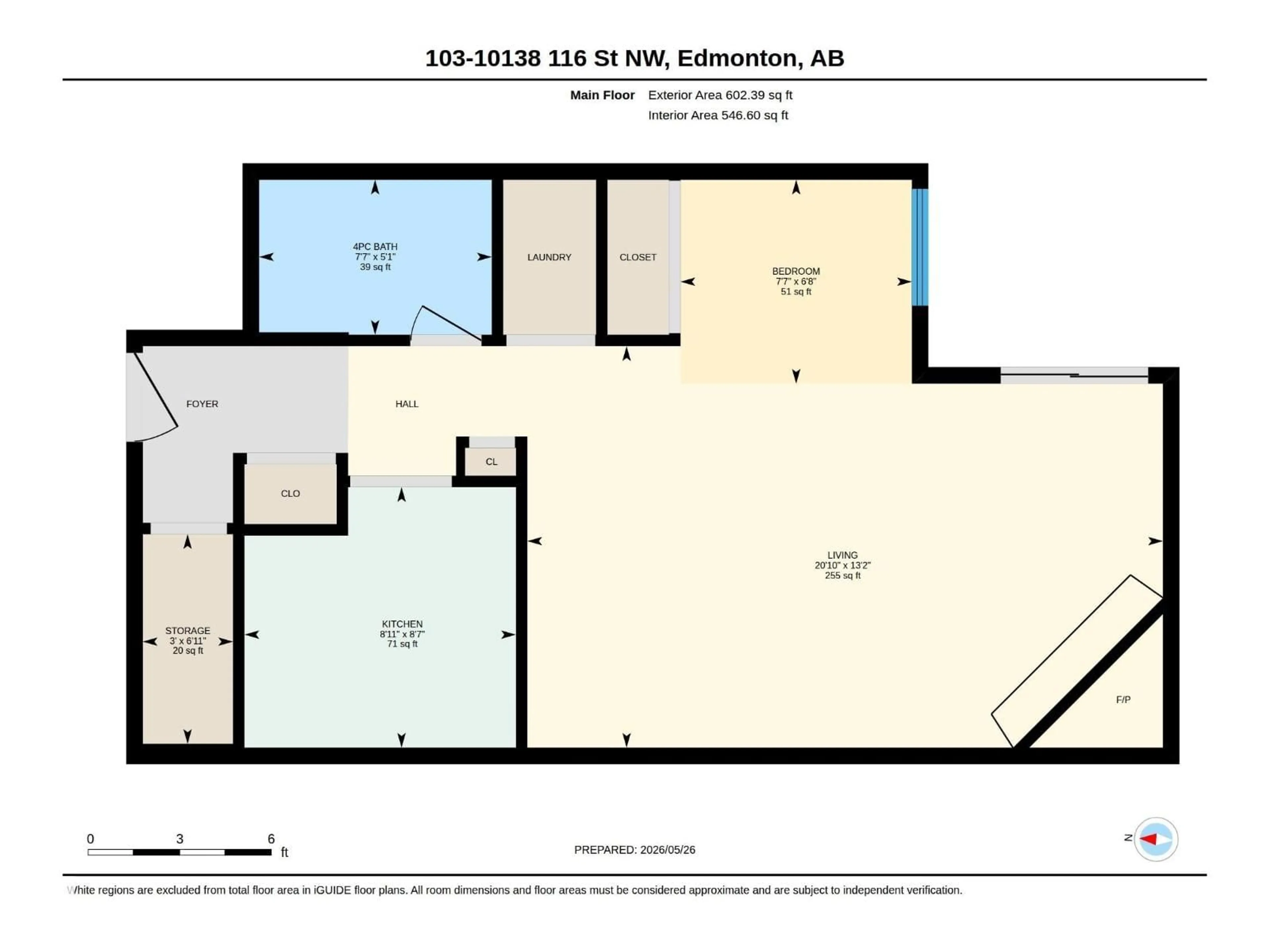 Floor plan for #103 - 10138 116 ST, Edmonton Alberta T5K1V8