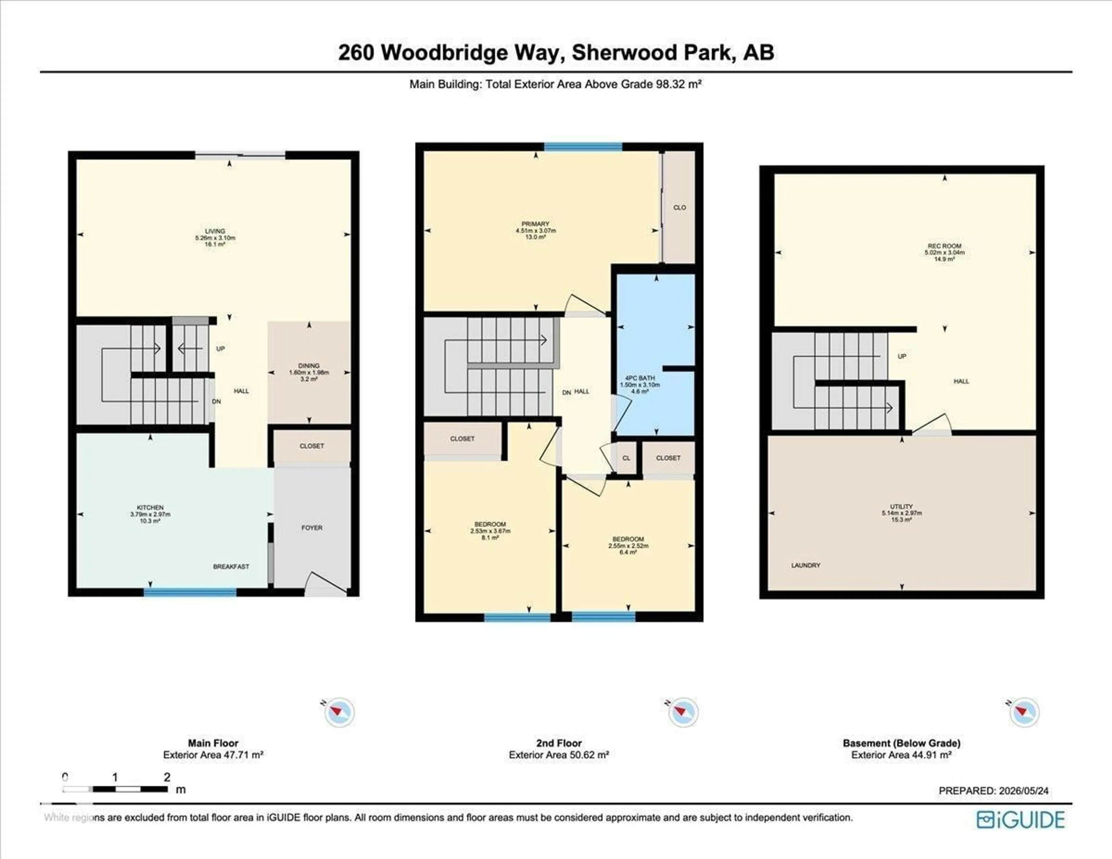 Floor plan for 260 WOODBRIDGE WY, Sherwood Park Alberta T8A3Y3