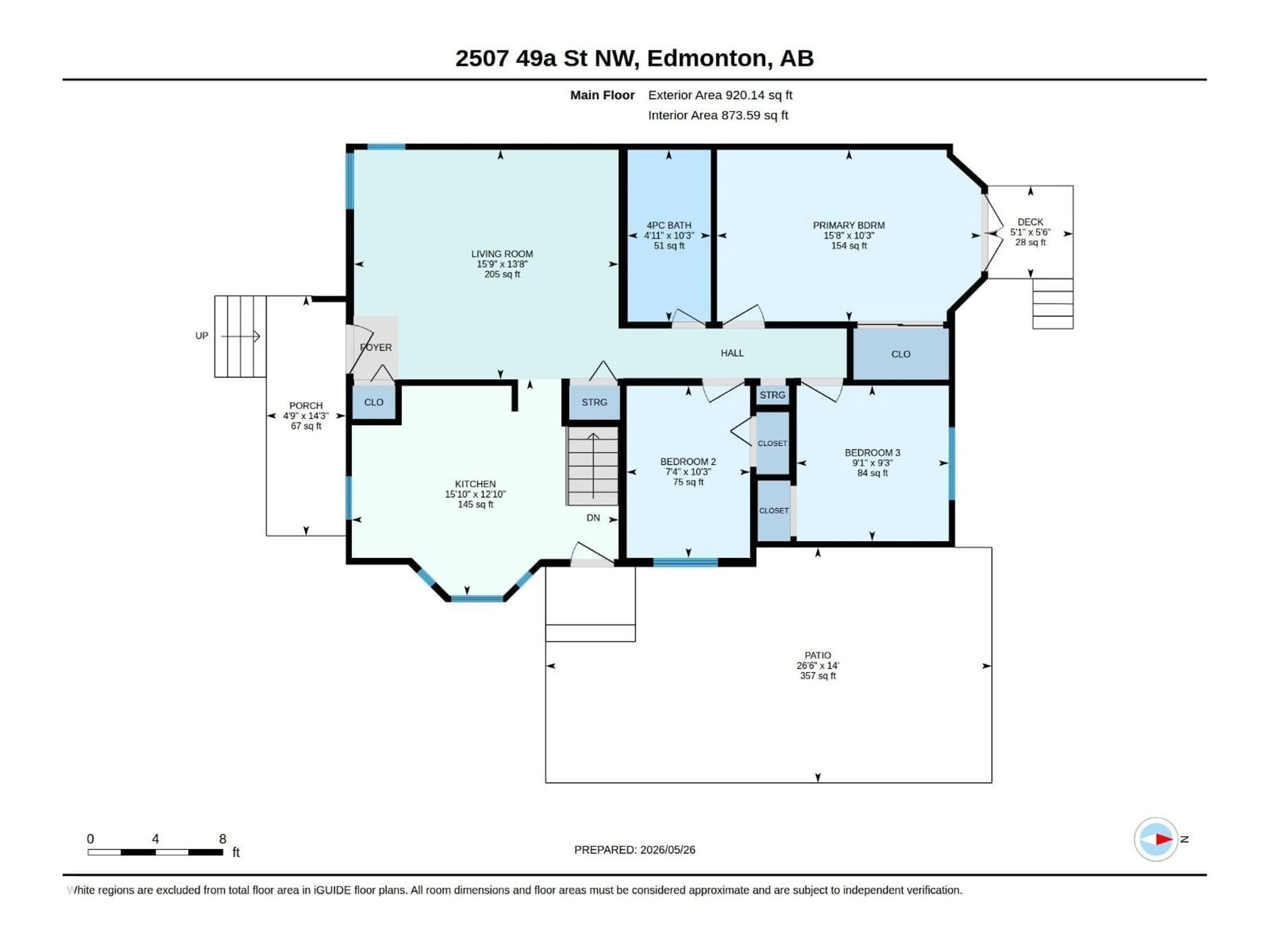 Floor plan for NW - 2507 49A ST, Edmonton Alberta T6L3X2