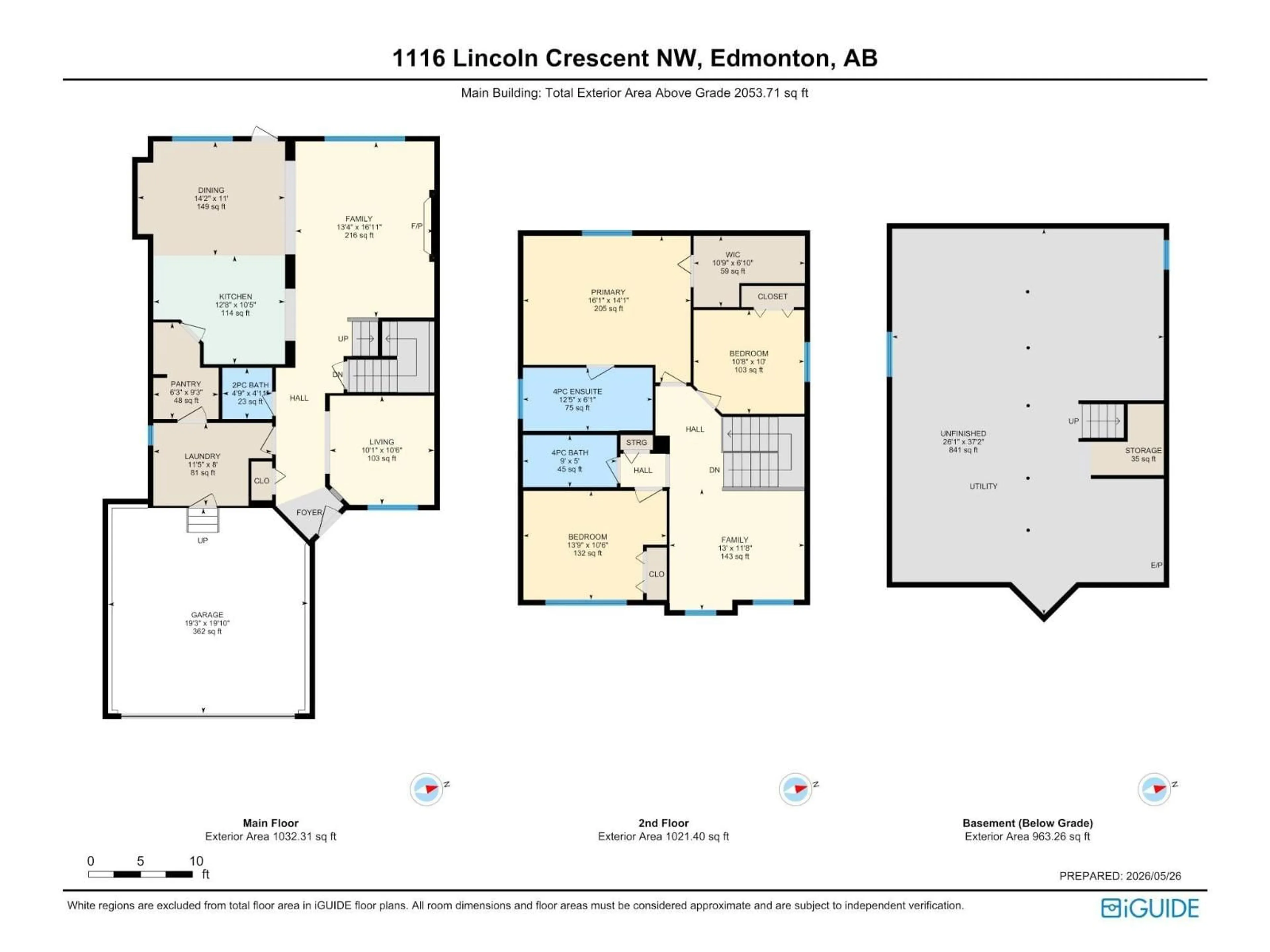 Floor plan for NW - 1116 LINCOLN CR, Edmonton Alberta T6R3B2