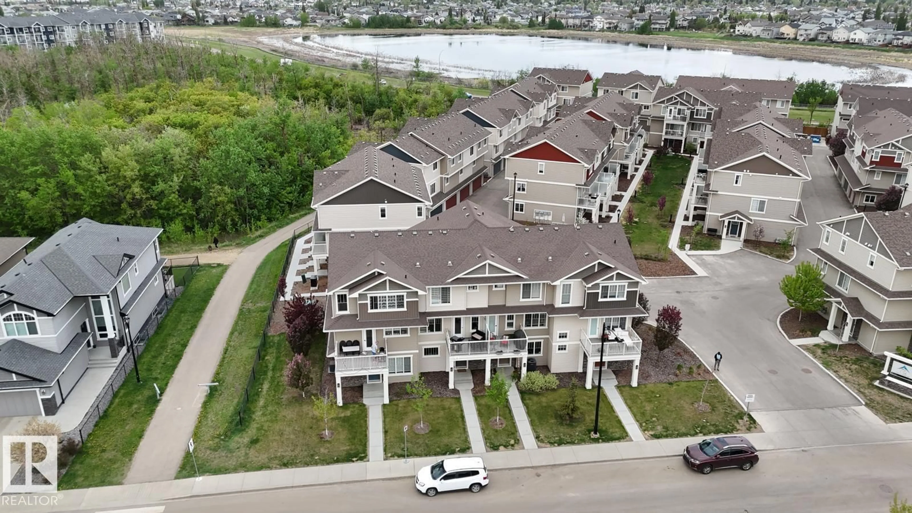 A pic from outside/outdoor area/front of a property/back of a property/a pic from drone, water/lake/river/ocean view for 67 17832 78 ST NW, Edmonton Alberta T5Z0P7