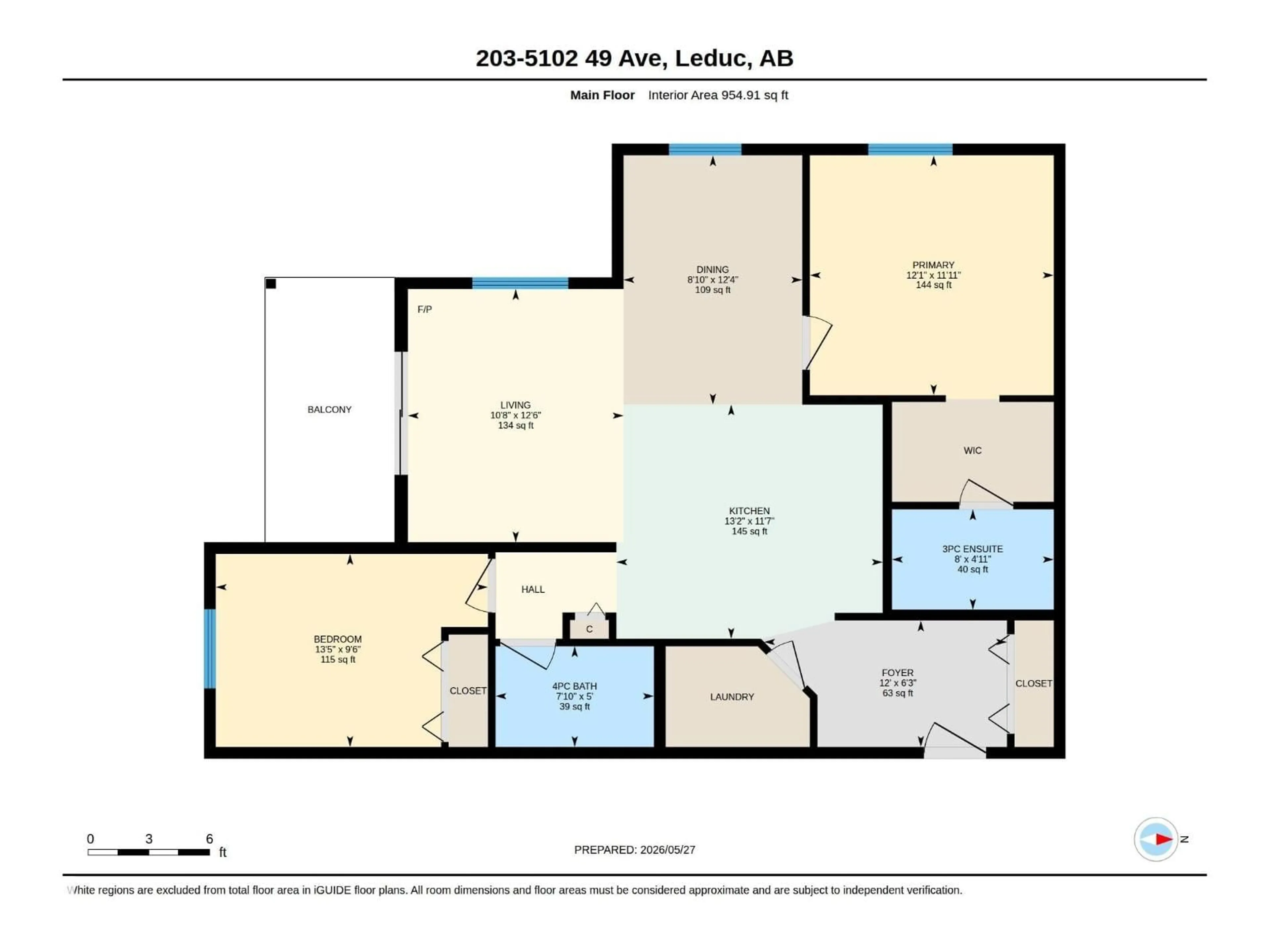 Floor plan for 203 - 5102 49 AV, Leduc Alberta T9E8H1