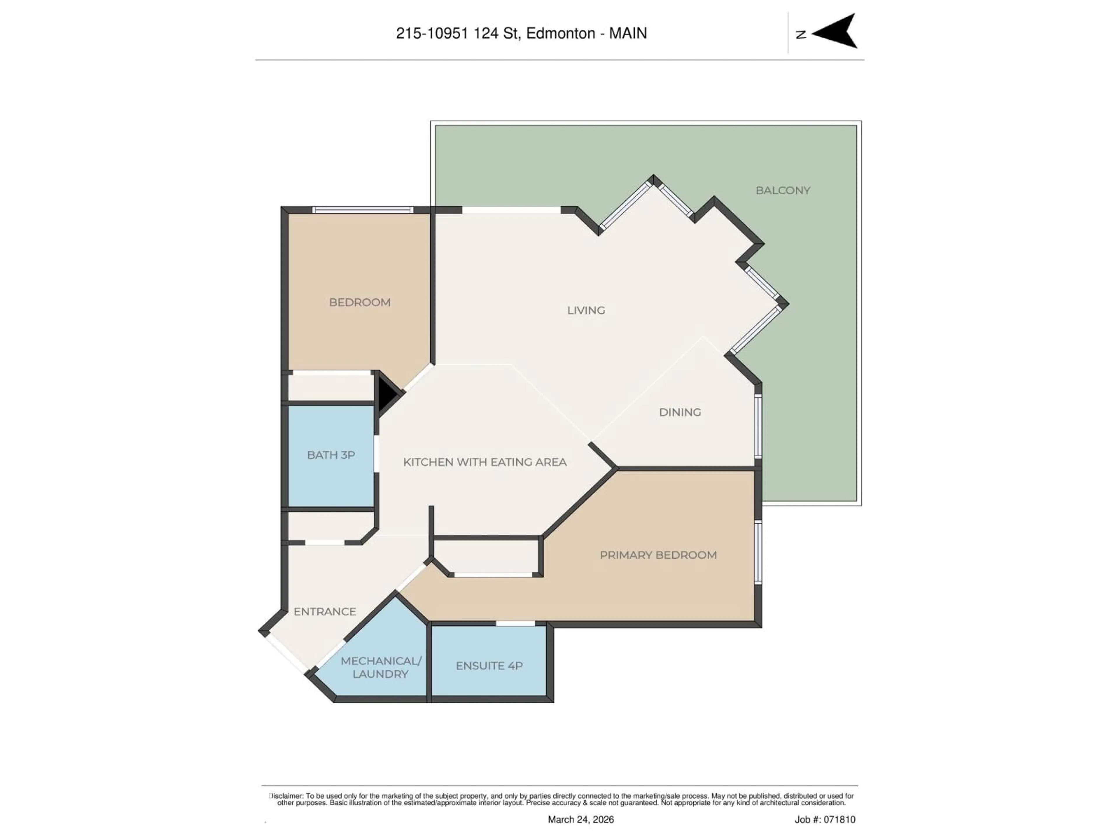 Floor plan for 215 - 10951 124 ST NW, Edmonton Alberta T5Z3H1