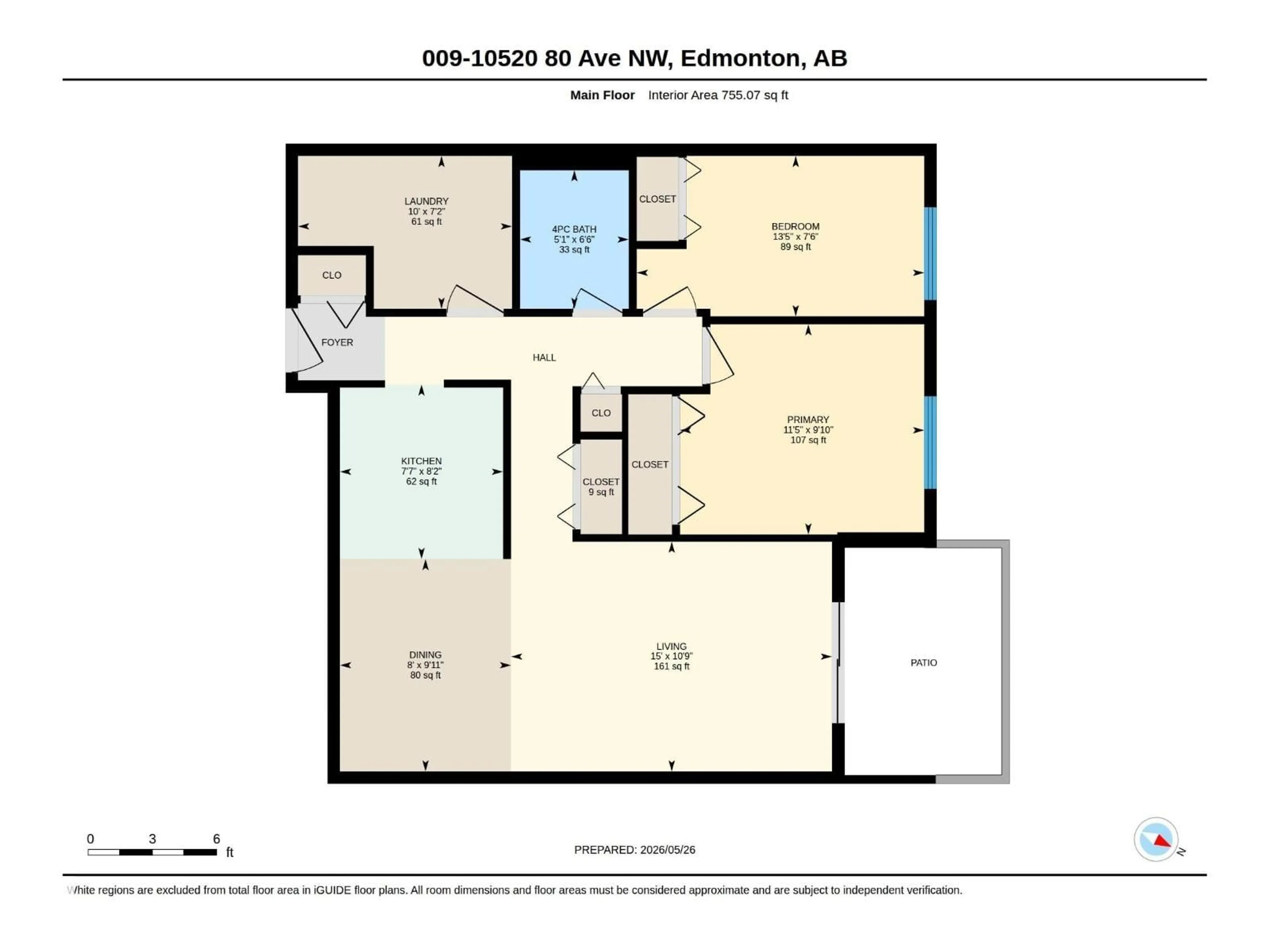 Floor plan for #009 - 10520 80 AV, Edmonton Alberta T6E1V3