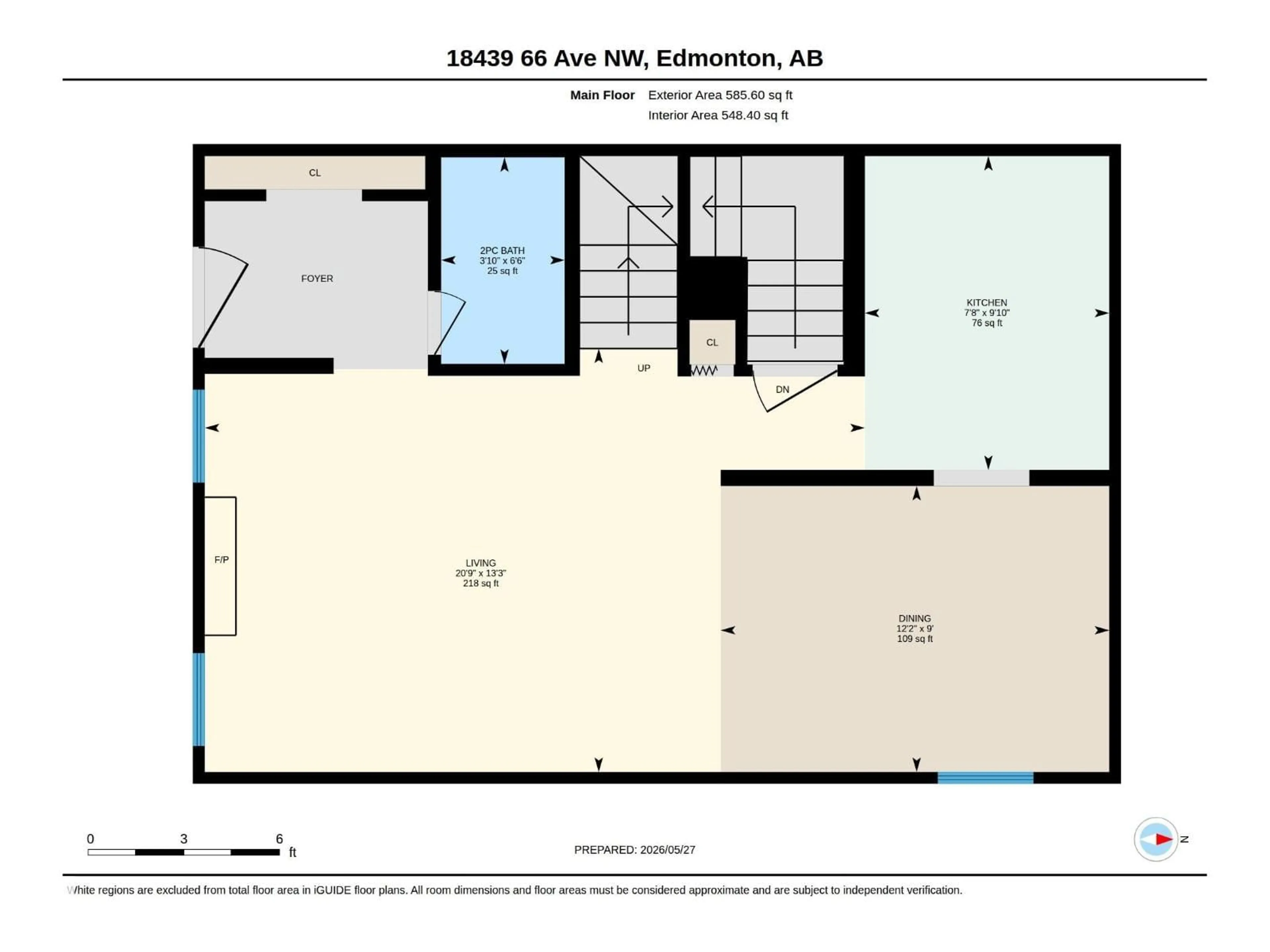 Floor plan for 18439 66 AV, Edmonton Alberta T5T1Z5