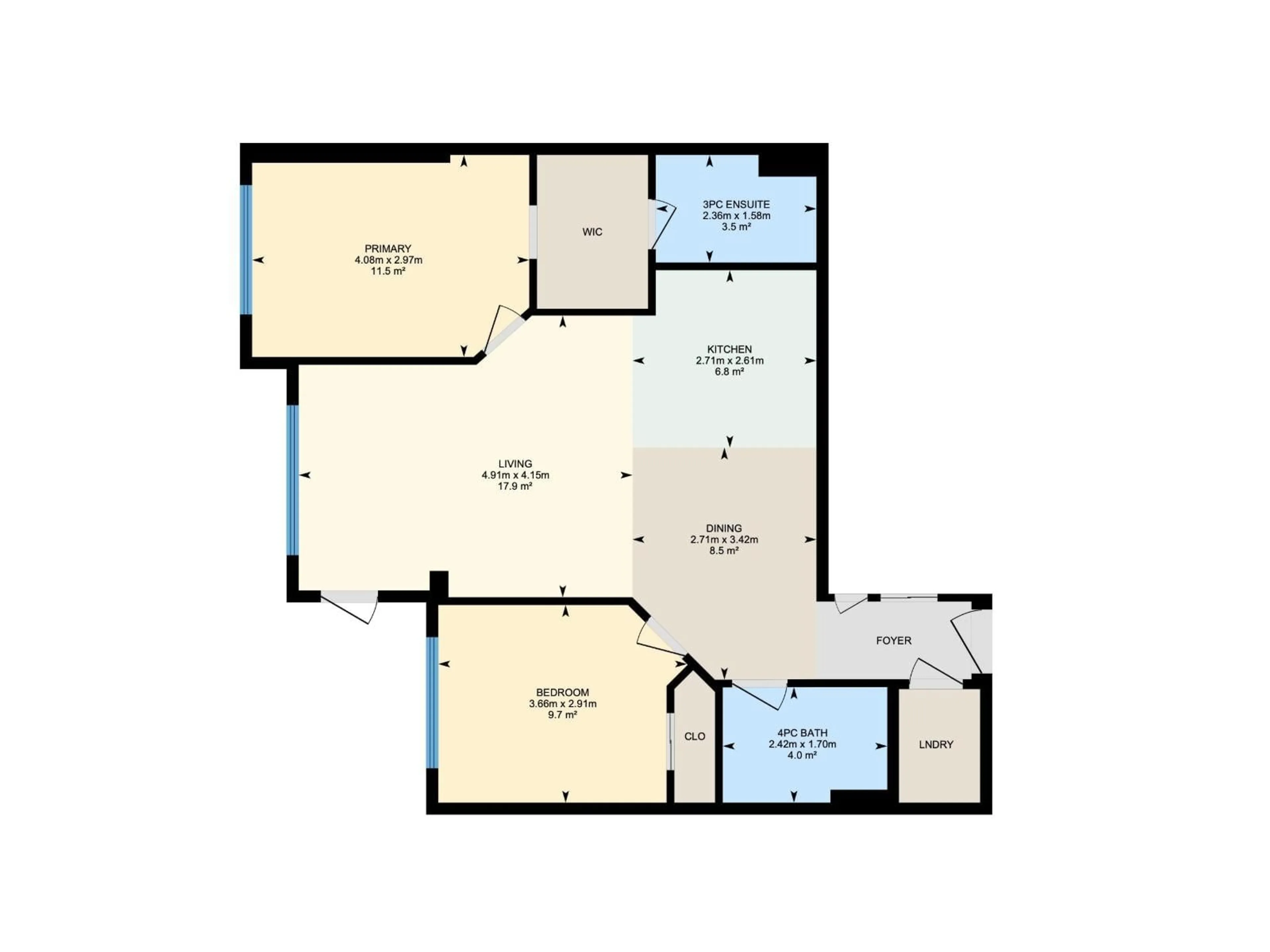 Floor plan for 224 5151 WINDERMERE BV, Edmonton Alberta T6W2K4